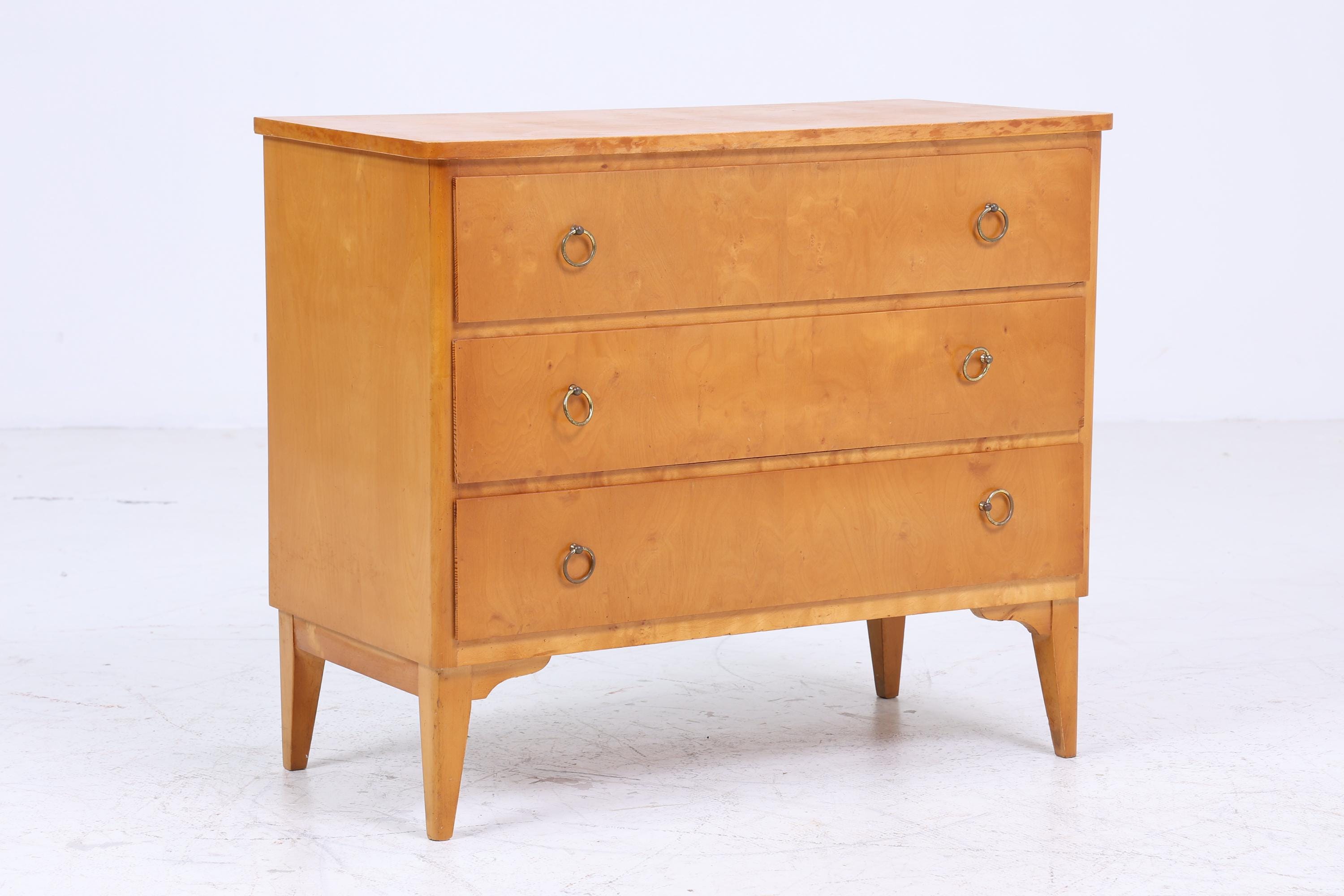 Helle 60er Jahre Schubladen Kommode | Mid Century Schubladen Schrank | Vintage 60er Jahre Aufbewahrung
