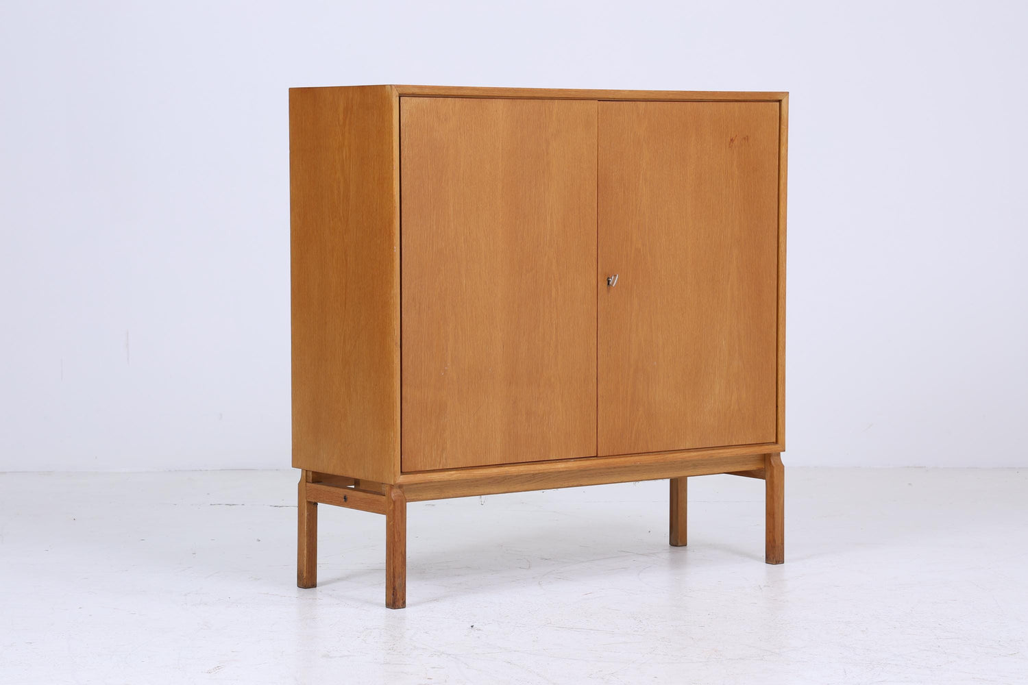 Hohe Vintage Kommode 60er Jahre | Mid Century Schubladen Schrank | Retro Holz Aufbewahrung