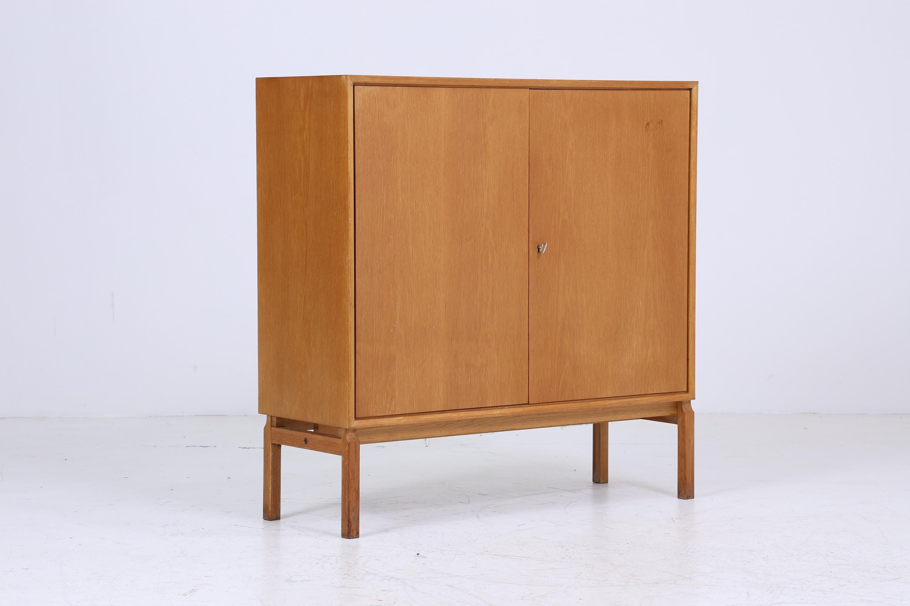 Hohe Vintage Kommode 60er Jahre | Mid Century Schubladen Schrank | Retro Holz Aufbewahrung