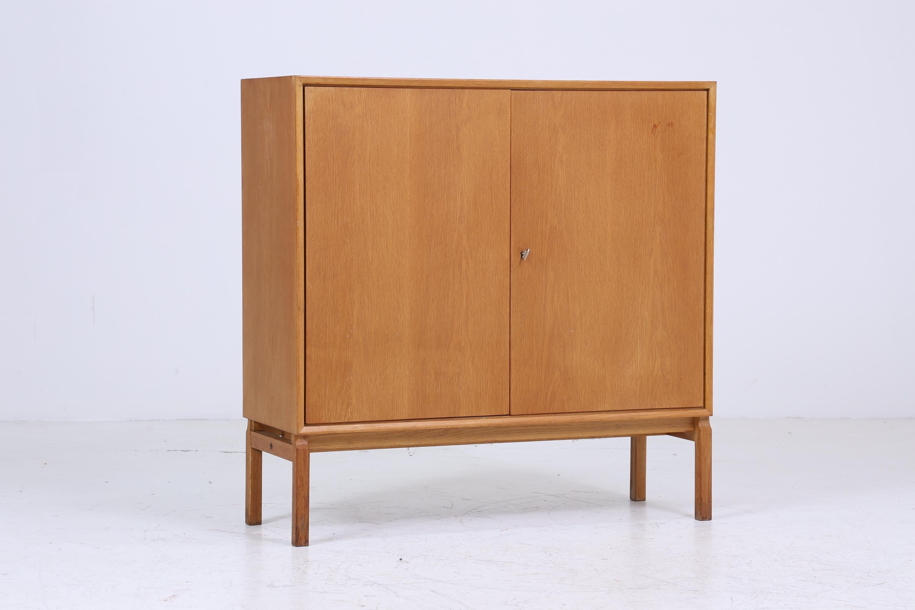 Hohe Vintage Kommode 60er Jahre | Mid Century Schubladen Schrank | Retro Holz Aufbewahrung