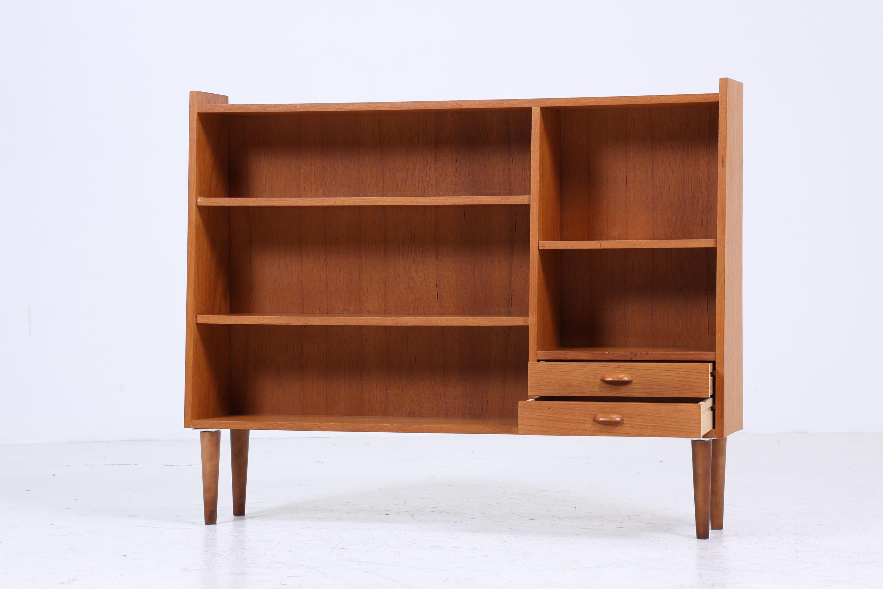 Vintage Teak Regal 60er Jahre | Mid Century Schubladen Vintage Flur BücherregalAufbewahrung Retro Holz
