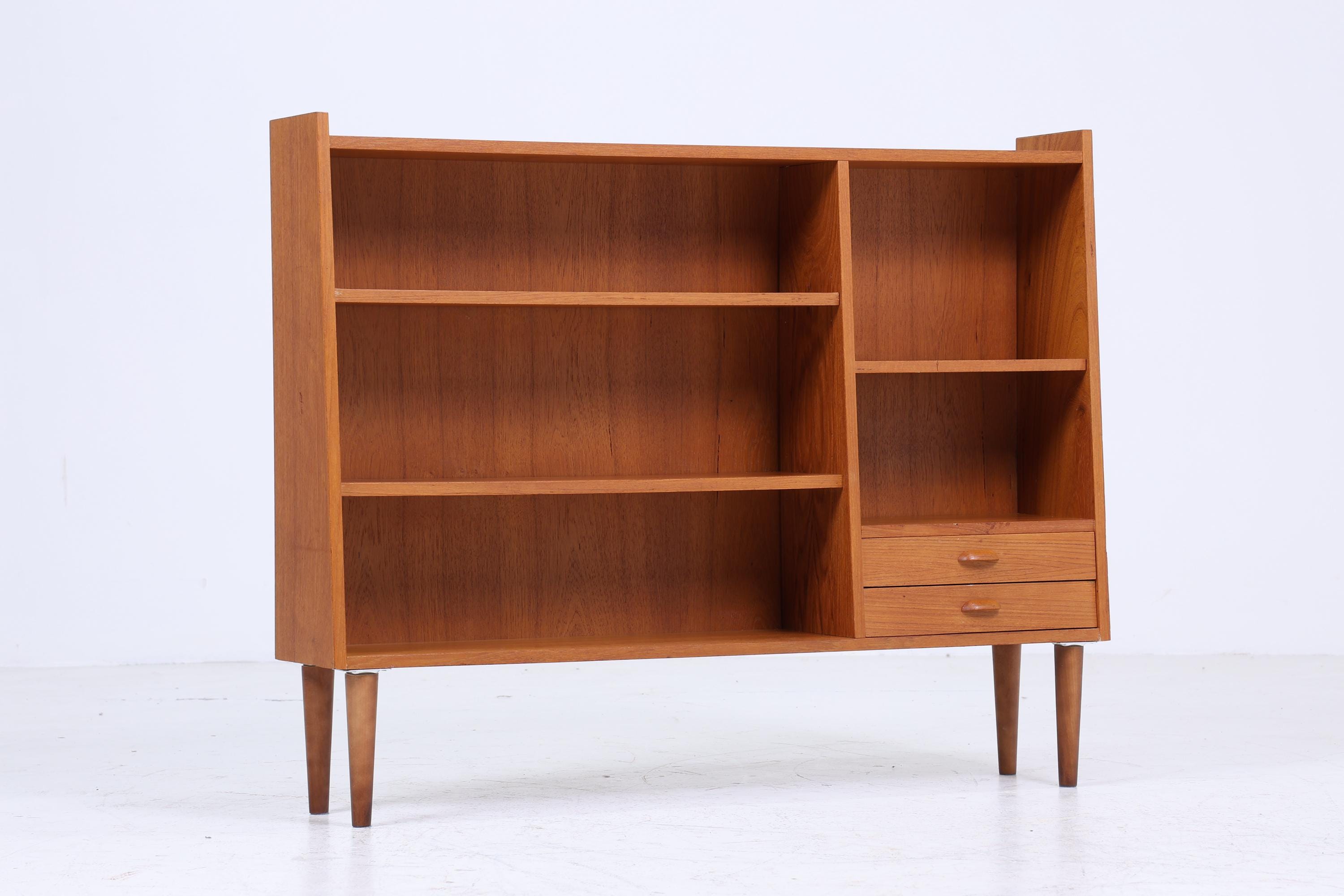 Vintage Teak Regal 60er Jahre | Mid Century Schubladen Vintage Flur BücherregalAufbewahrung Retro Holz