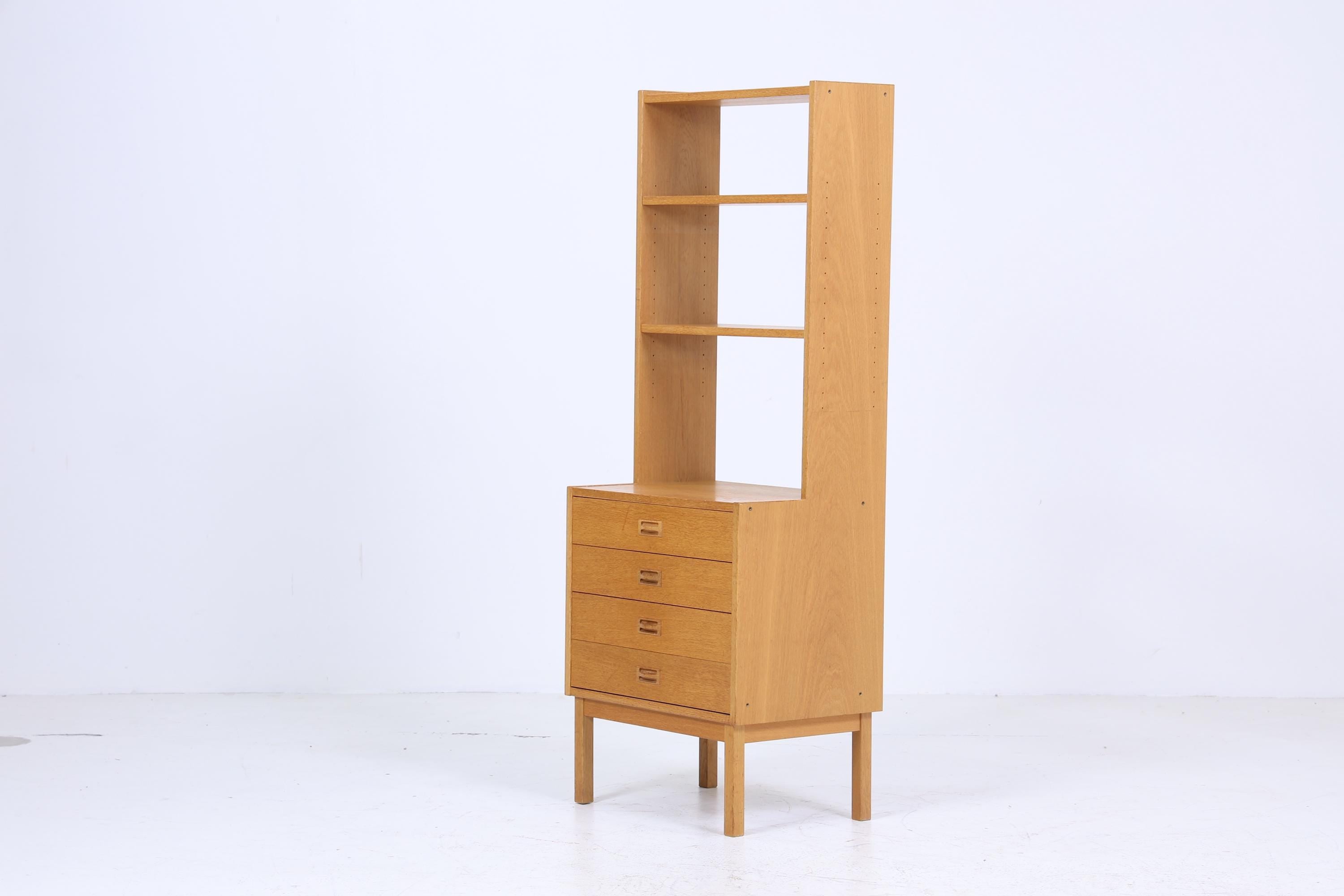 Wunderschönes Vintage Regal | Mid Century Schubladen Bücherregal Schmal | Retro Holz Aufbewahrung 60er 70er Jahre