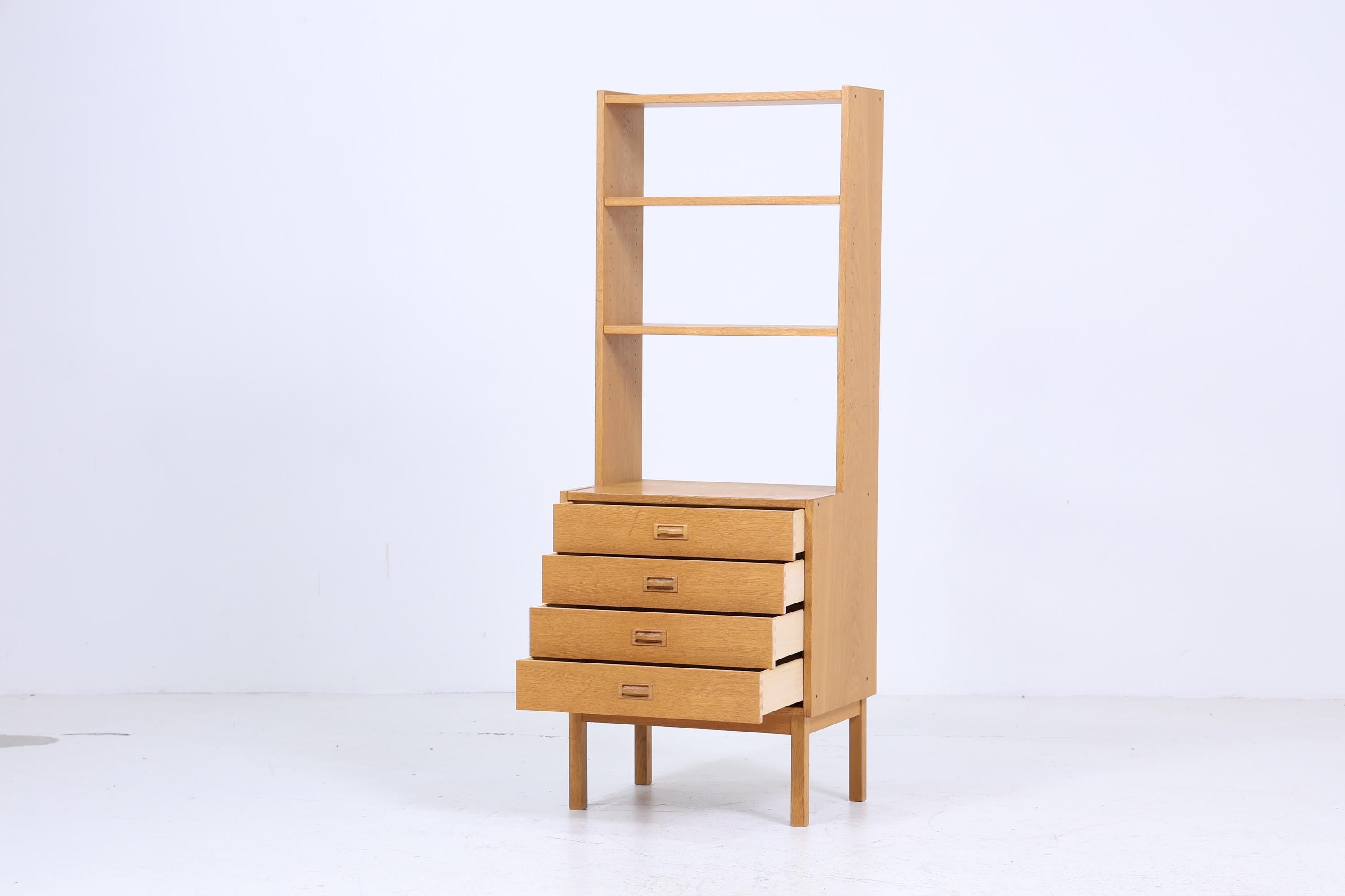 Wunderschönes Vintage Regal | Mid Century Schubladen Bücherregal Schmal | Retro Holz Aufbewahrung 60er 70er Jahre