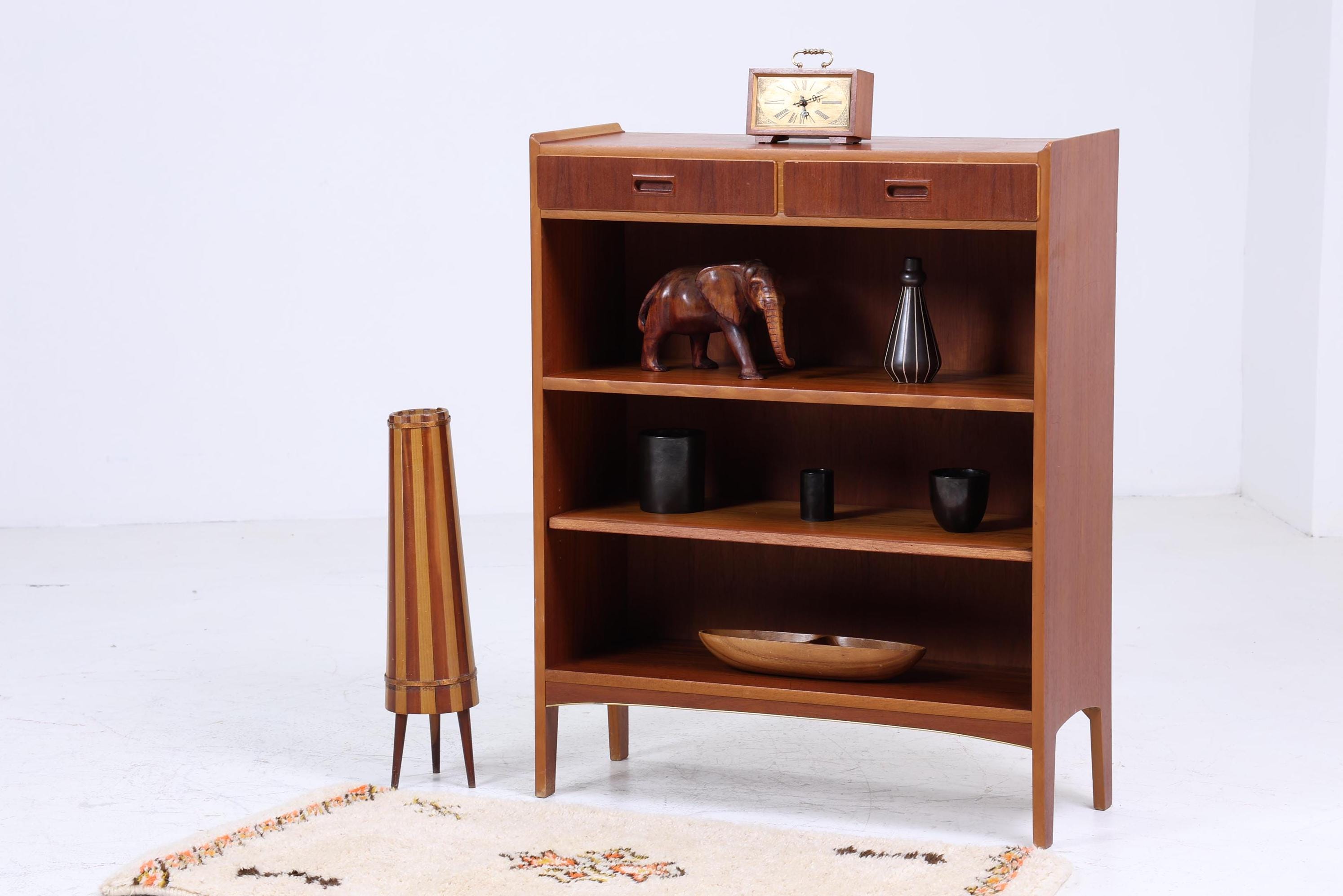 Offene Vintage Kommode 60er Jahre | Mid Century Schrank Vintage Flur Regal Aufbewahrung Retro Holz