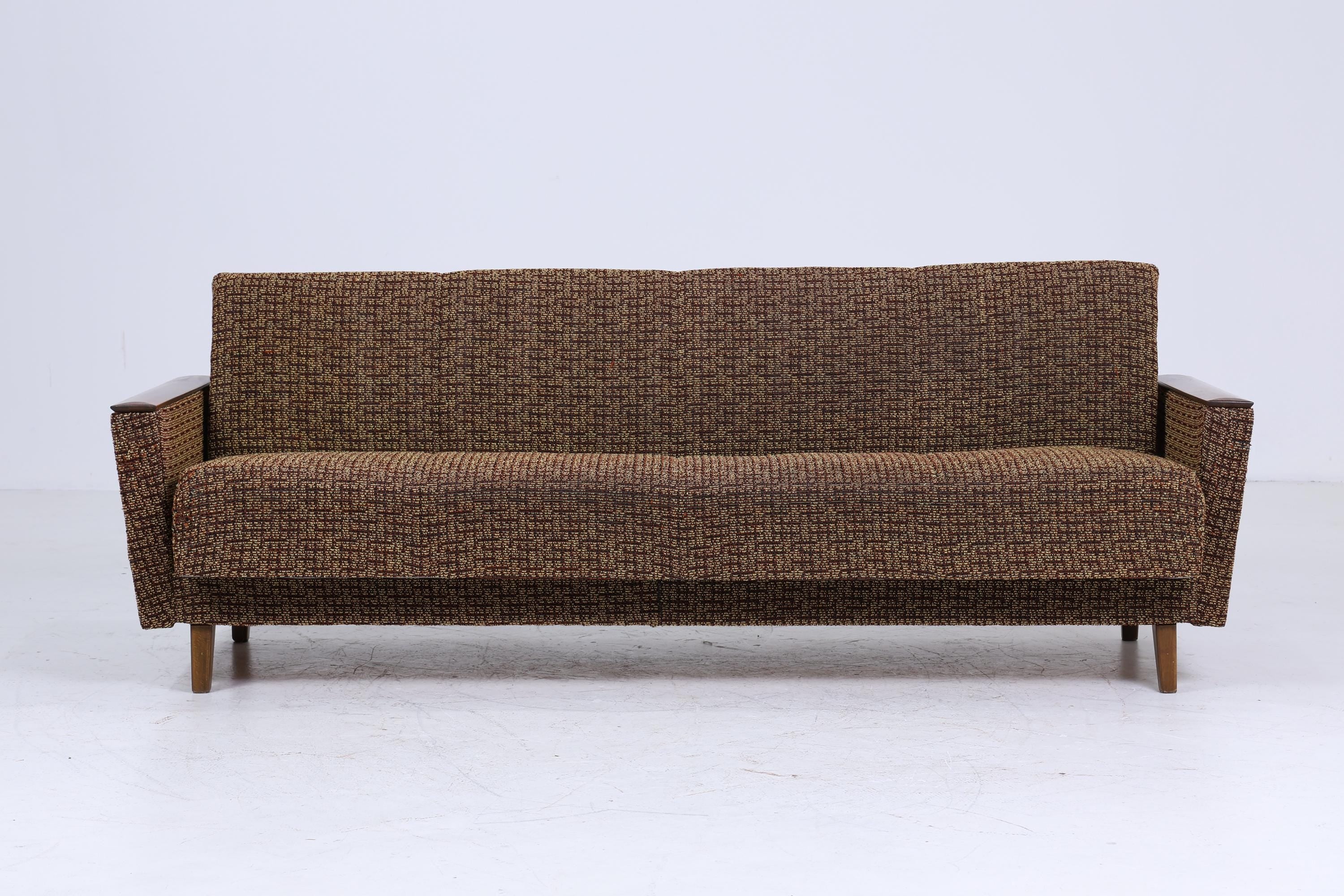 Vintage Sofa 60er Jahre | Mid Century Klapp Couch Stoff Daybed Lounge Retro 70er