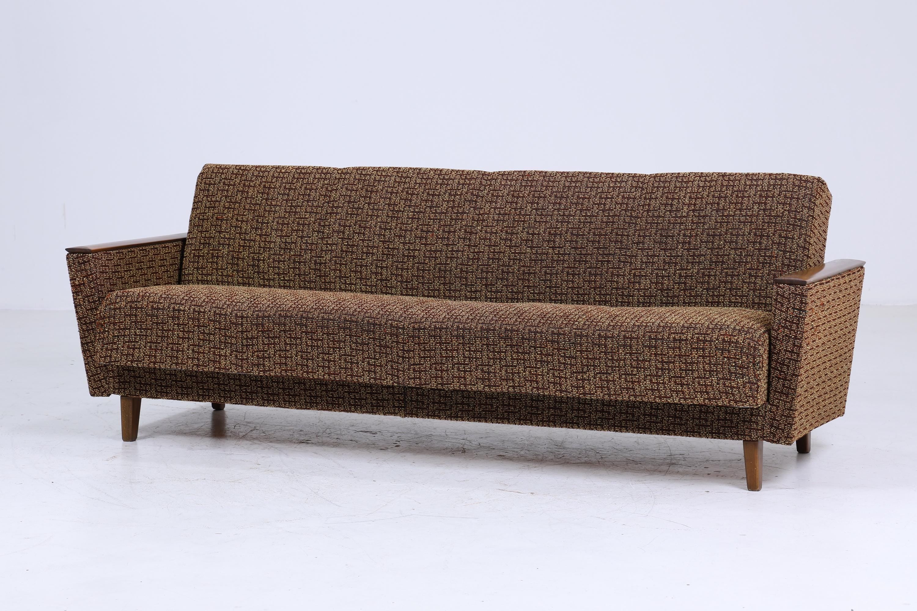 Vintage Sofa 60er Jahre | Mid Century Klapp Couch Stoff Daybed Lounge Retro 70er