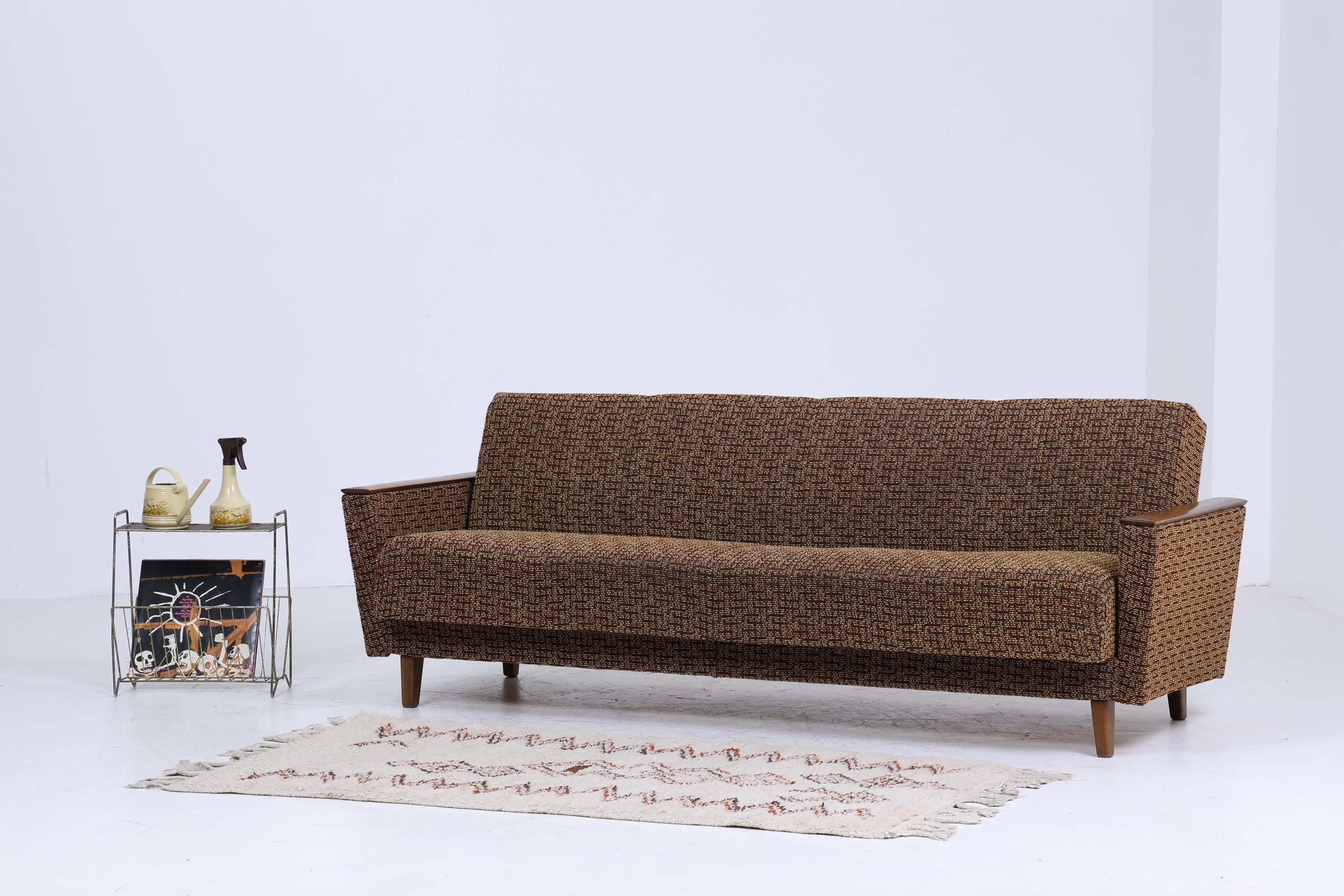 Vintage Sofa 60er Jahre | Mid Century Klapp Couch Stoff Daybed Lounge Retro 70er