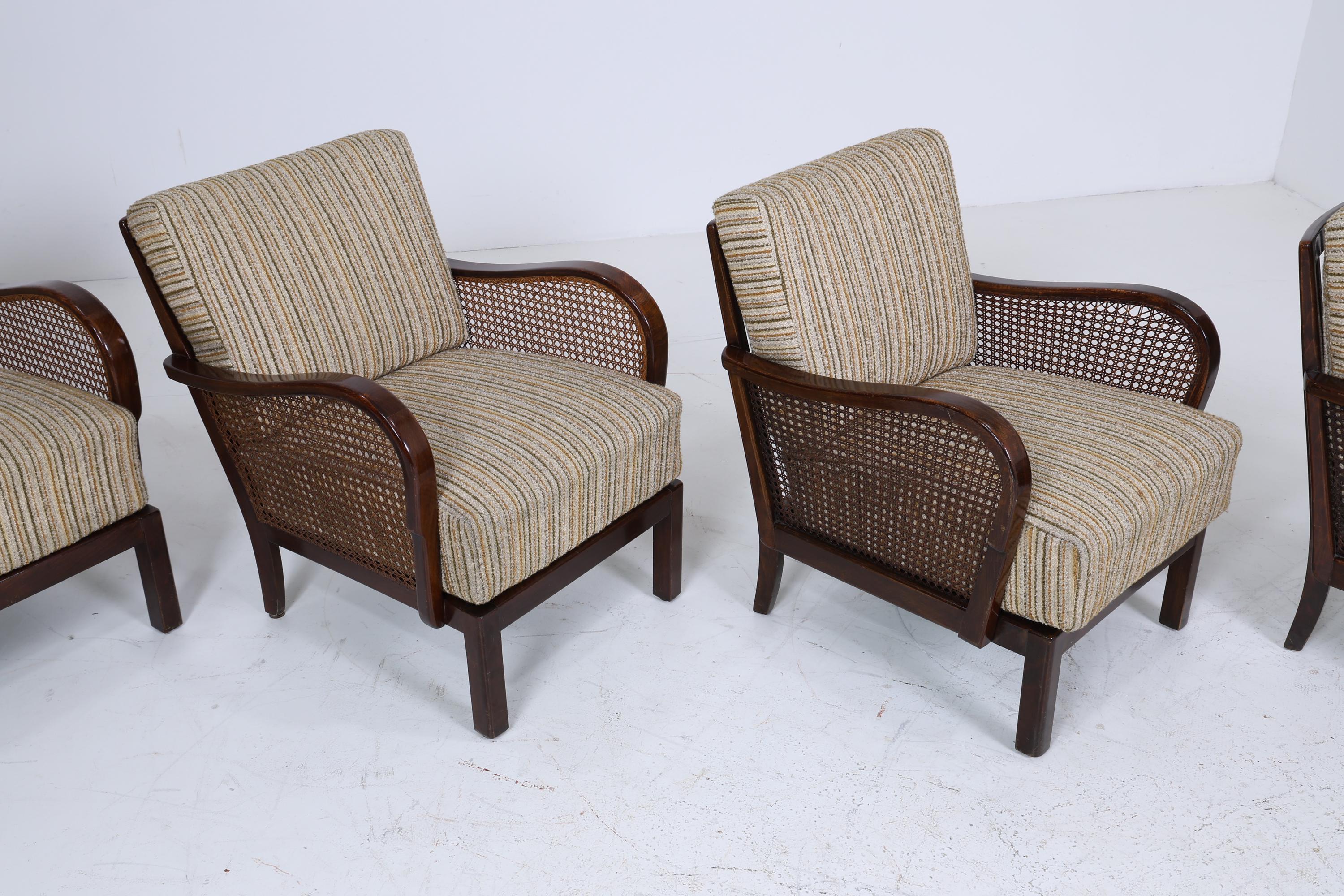 Eleganter Chippendale Sessel aus den 1930ern – Originalbezug, Wiener Geflecht & Federkern | Vintage Art Deco Lounge-Sessel