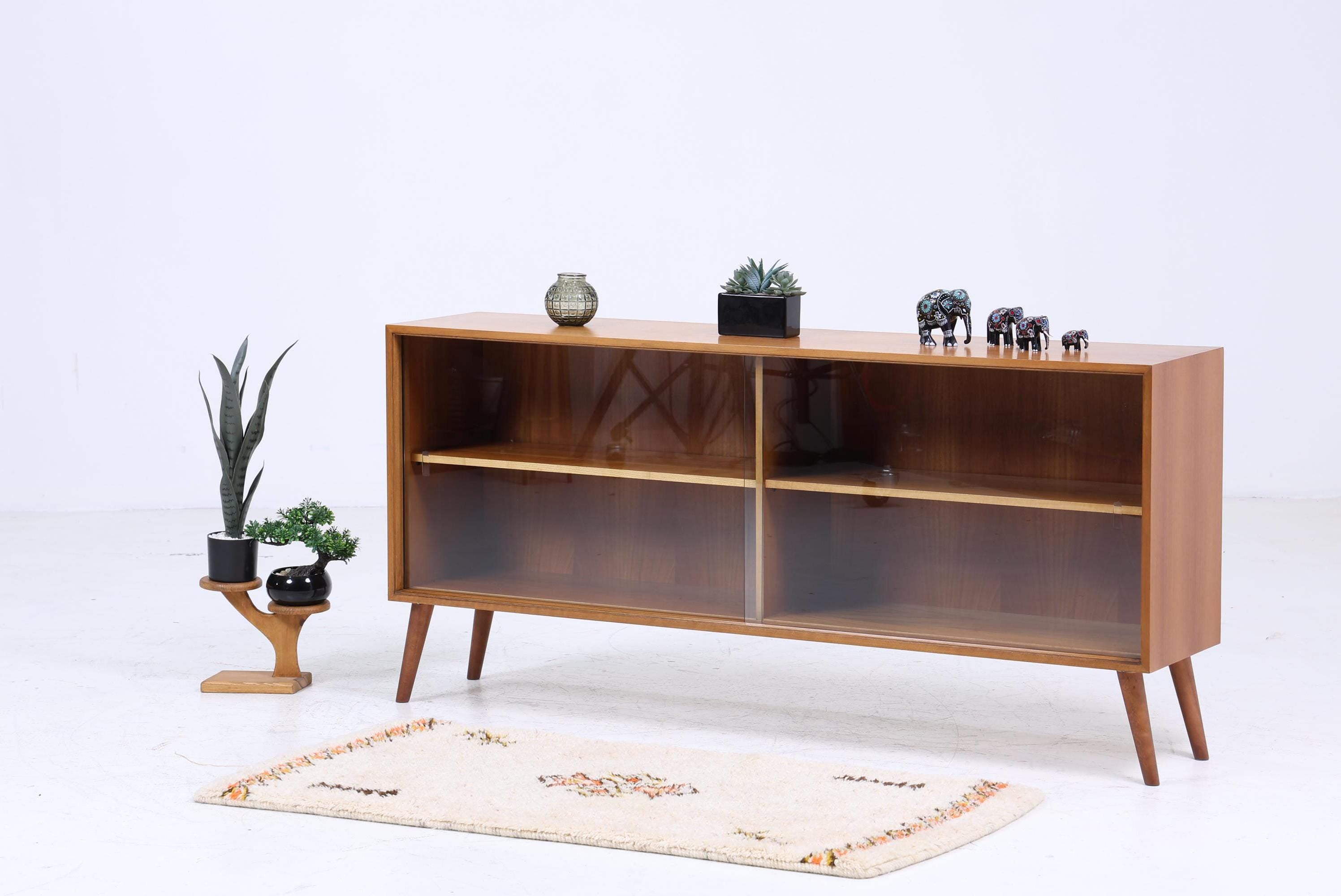 ❌SALE❌ Vintage Glas Sideboard 60er Jahre | Platon Serie by Lothar Wegner - Mid Century Vitrine Holz Design