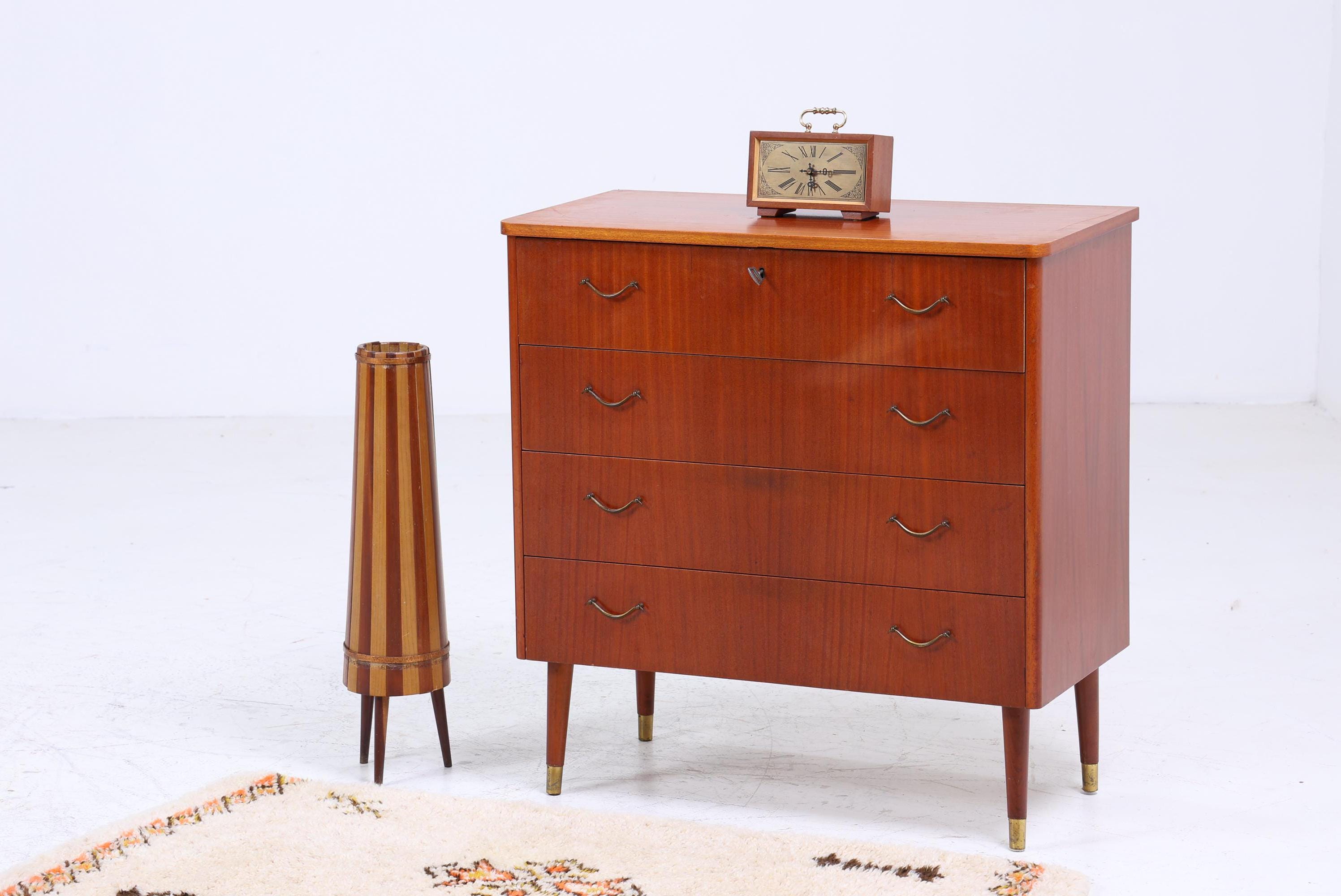 Vintage Schubladen Kommode 60er Jahre | Mid Century Schrank | Retro Holz Aufbewahrung