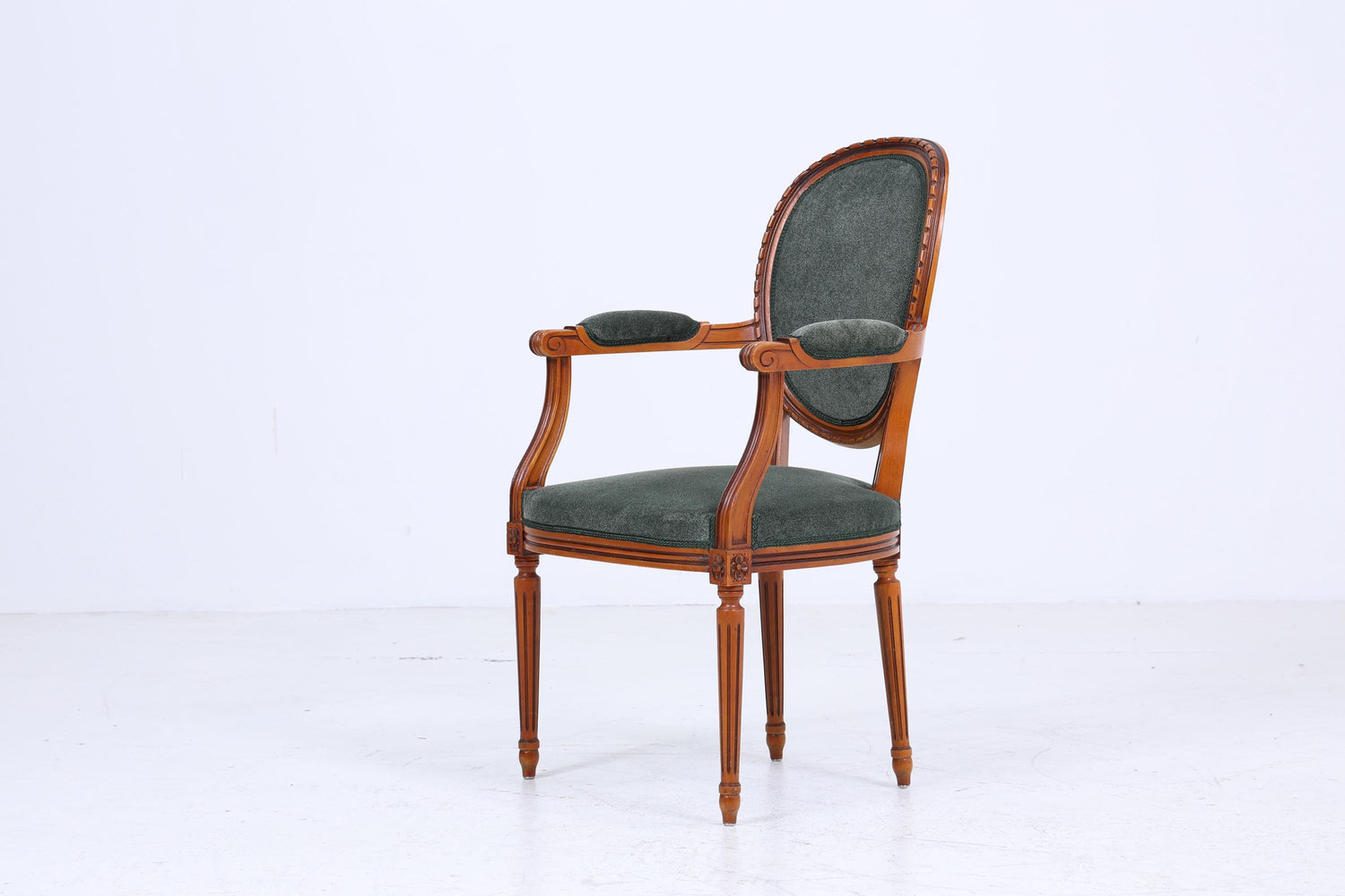 Antik Armlehnstuhl im Louis XVI Stil | Design Sessel Retro Holz Wohnzimmer