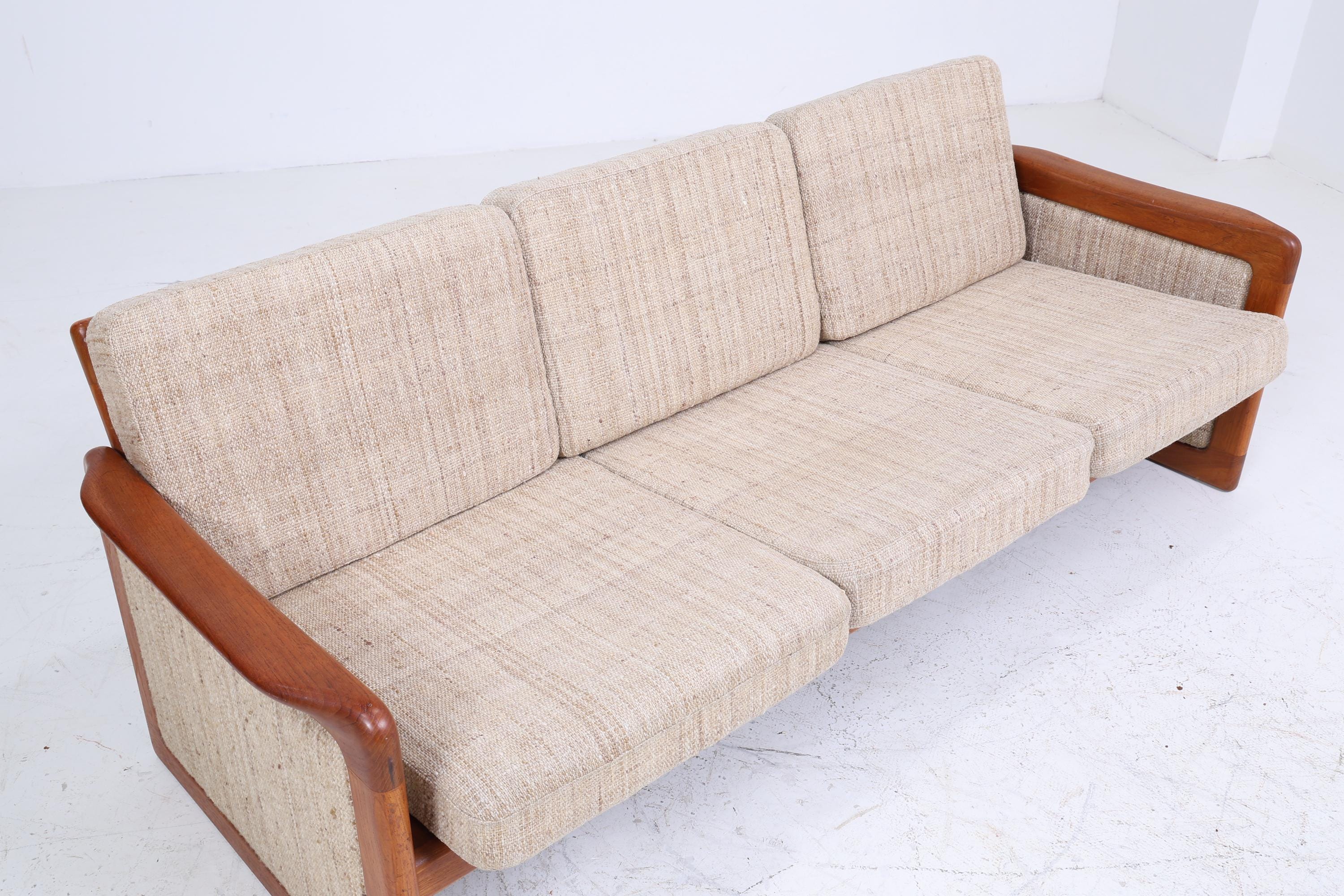 Vintage Teak Sofa von Dyrlund 60er Jahre | Mid Century Couch Stoff Daybed Lounge Retro 70er