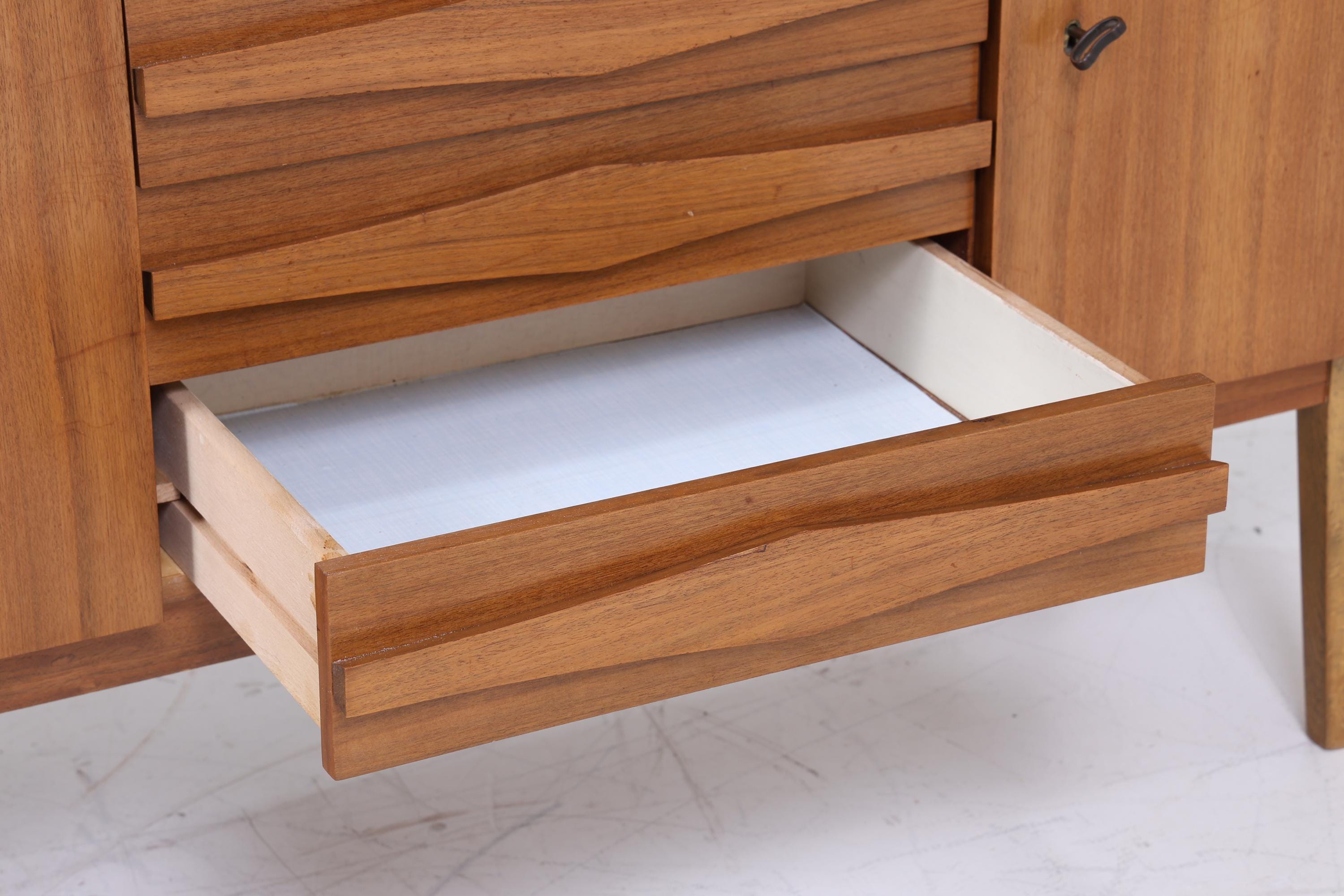 Mid Century Sideboard 60er Jahre | Vintage Schubladen Anrichte Holz Aufbewahrung