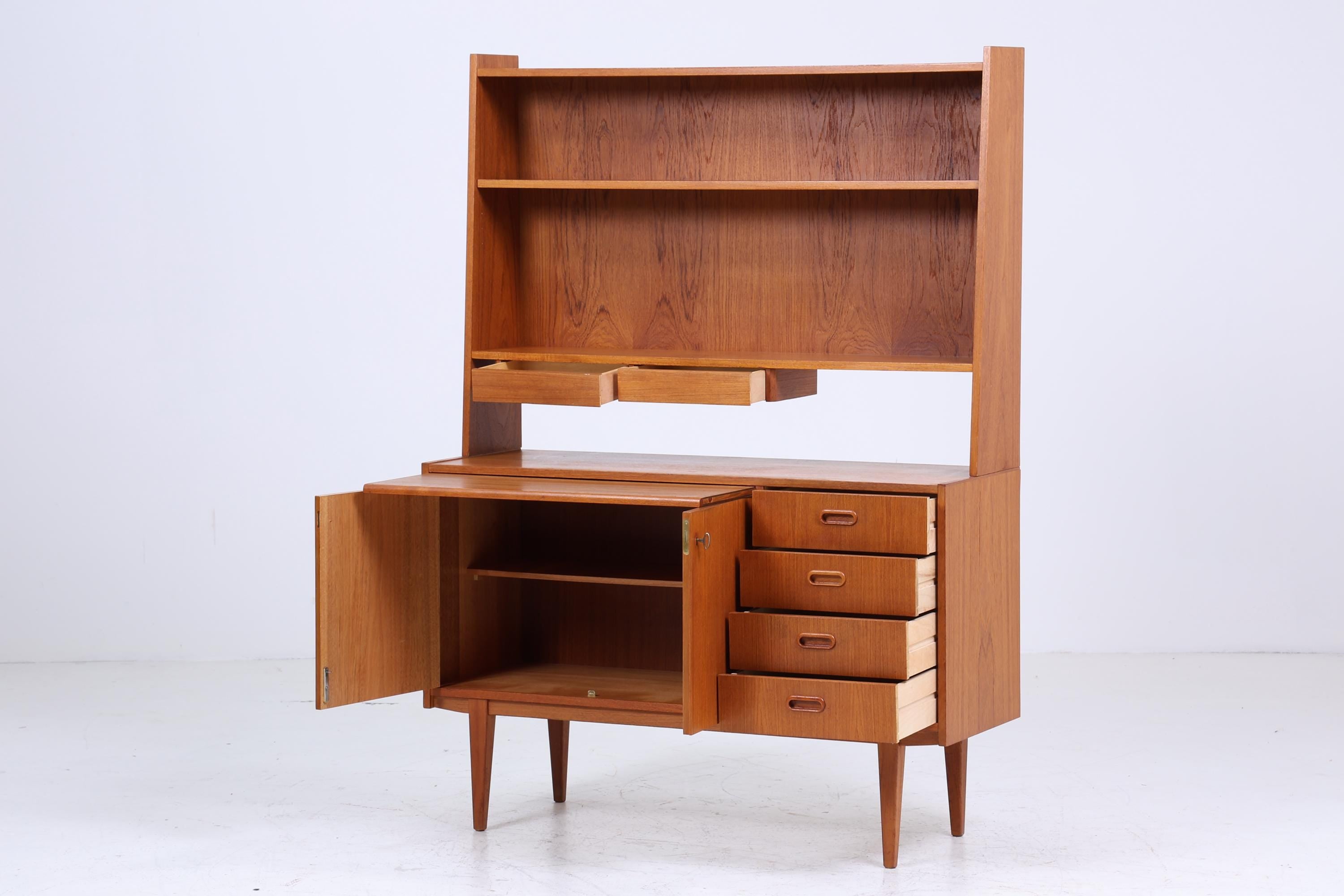 Mid Century Teak Schrank 60er Jahre | Vintage Bücherregal Retro Regal Holz Aufbewahrung