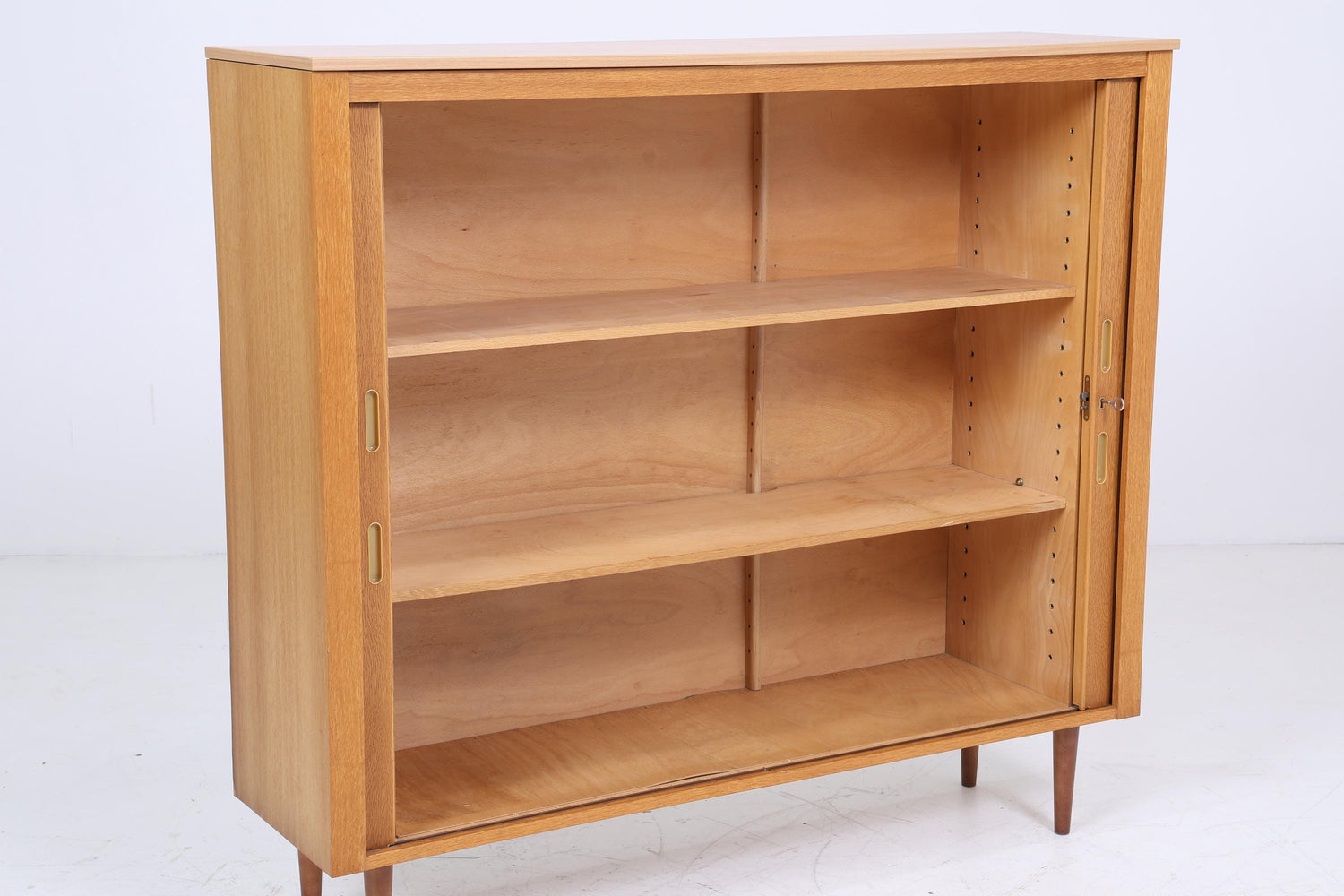 Werner Stehroll roller shutter cabinet 60s | Mid Century Vintage Cabinet Bookcase Highboard Wooden Storage Filing Cabinet