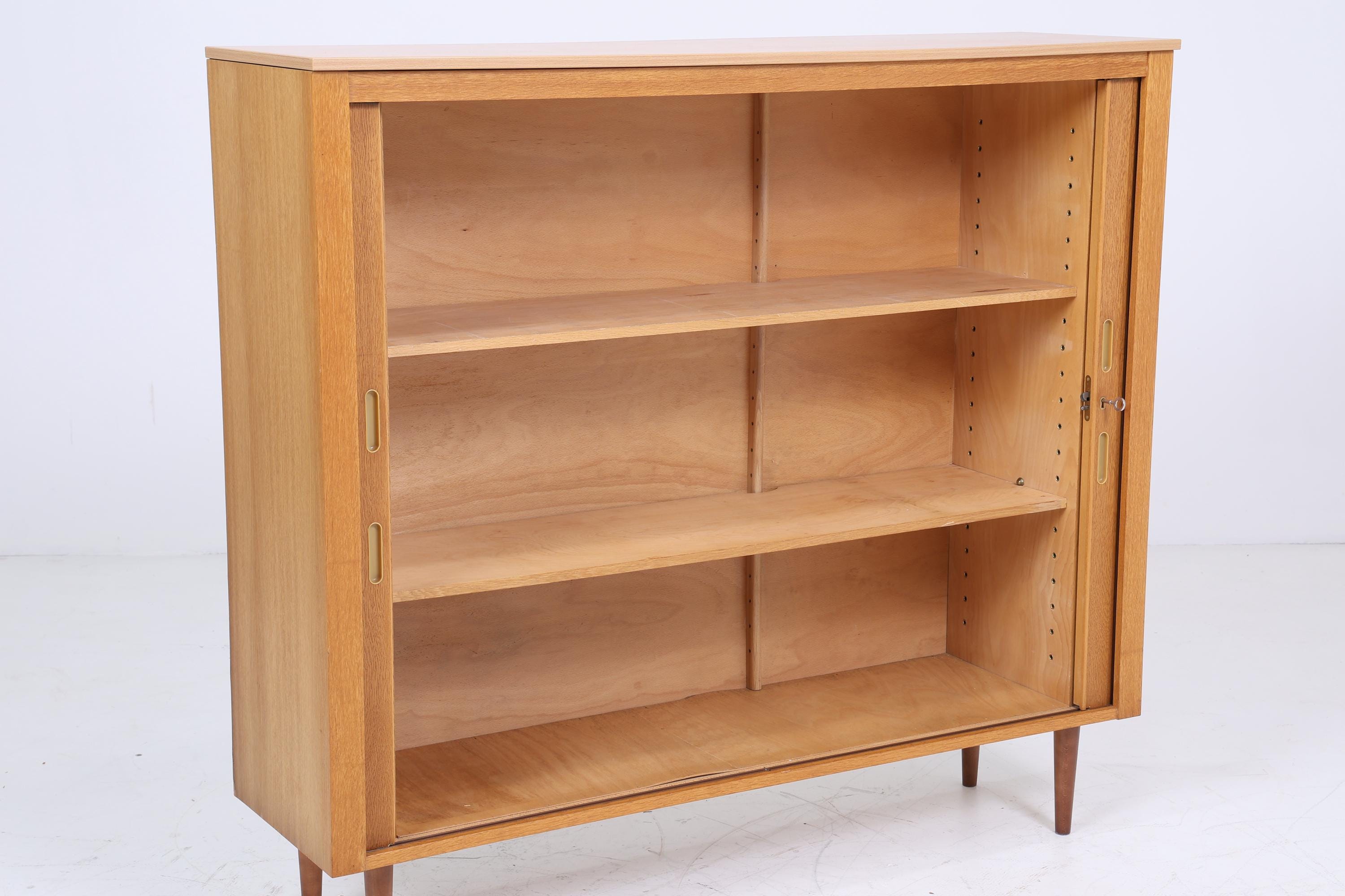 Werner Stehroll Rollladenschrank 60er Jahre | Mid Century Vintage Schrank Bücherschrank Highboard Holz Aufbewahrung Aktenschrank