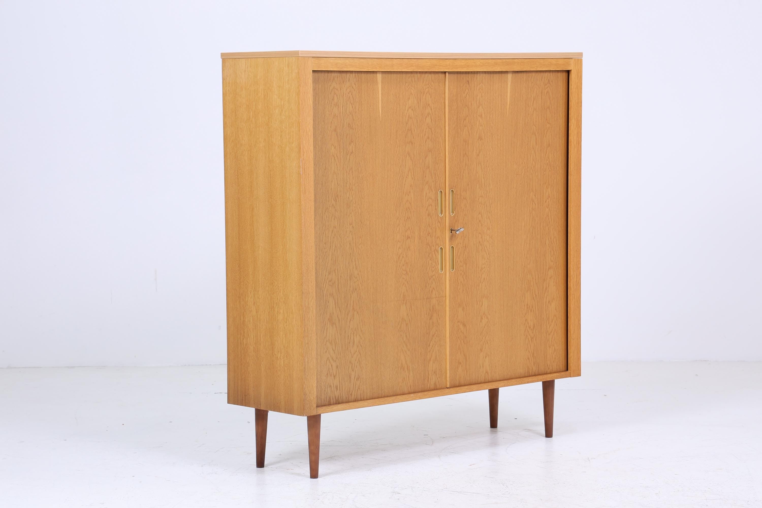 Werner Stehroll Rollladenschrank 60er Jahre | Mid Century Vintage Schrank Bücherschrank Highboard Holz Aufbewahrung Aktenschrank
