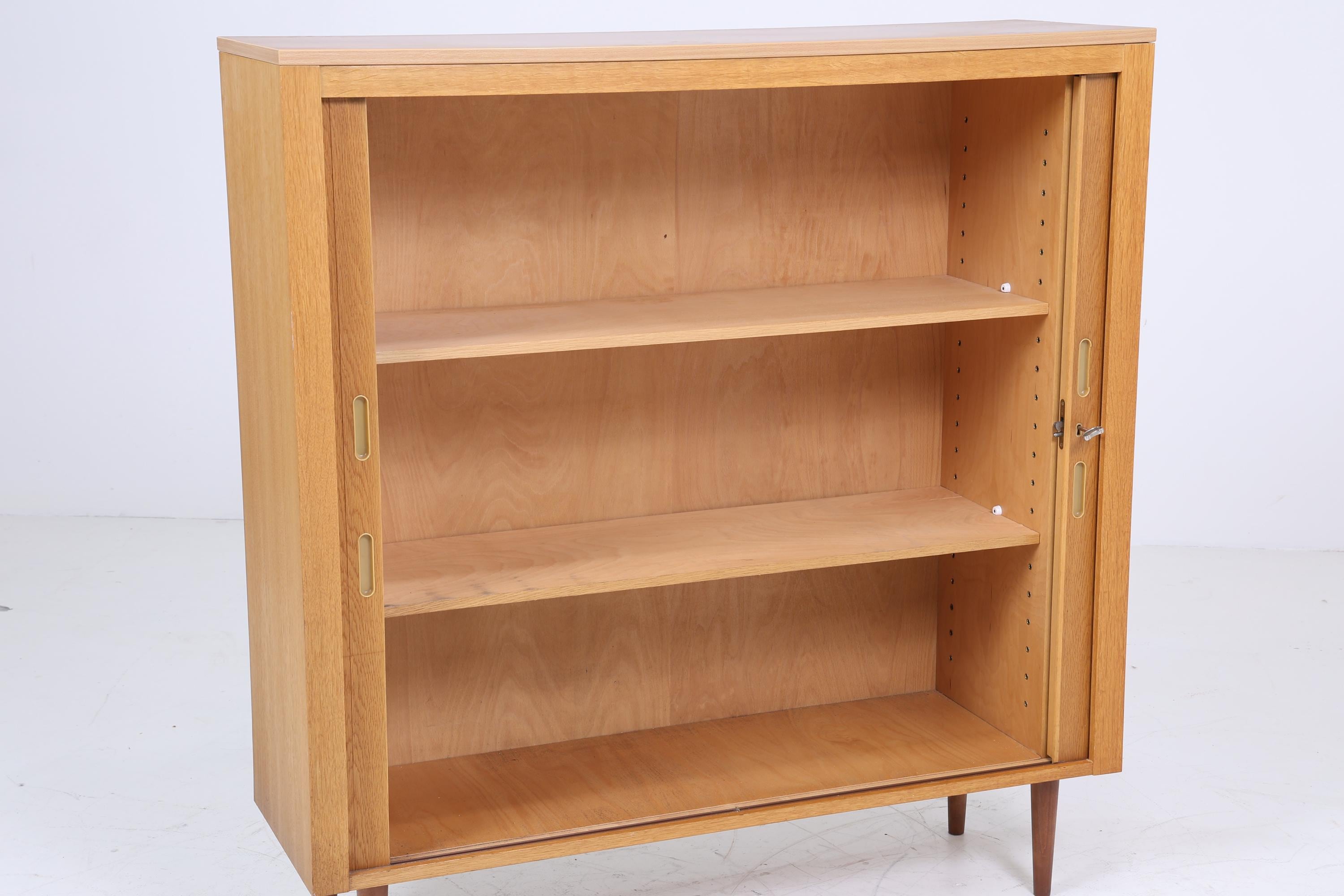 Werner Stehroll Rollladenschrank 60er Jahre | Mid Century Vintage Schrank Bücherschrank Highboard Holz Aufbewahrung Aktenschrank