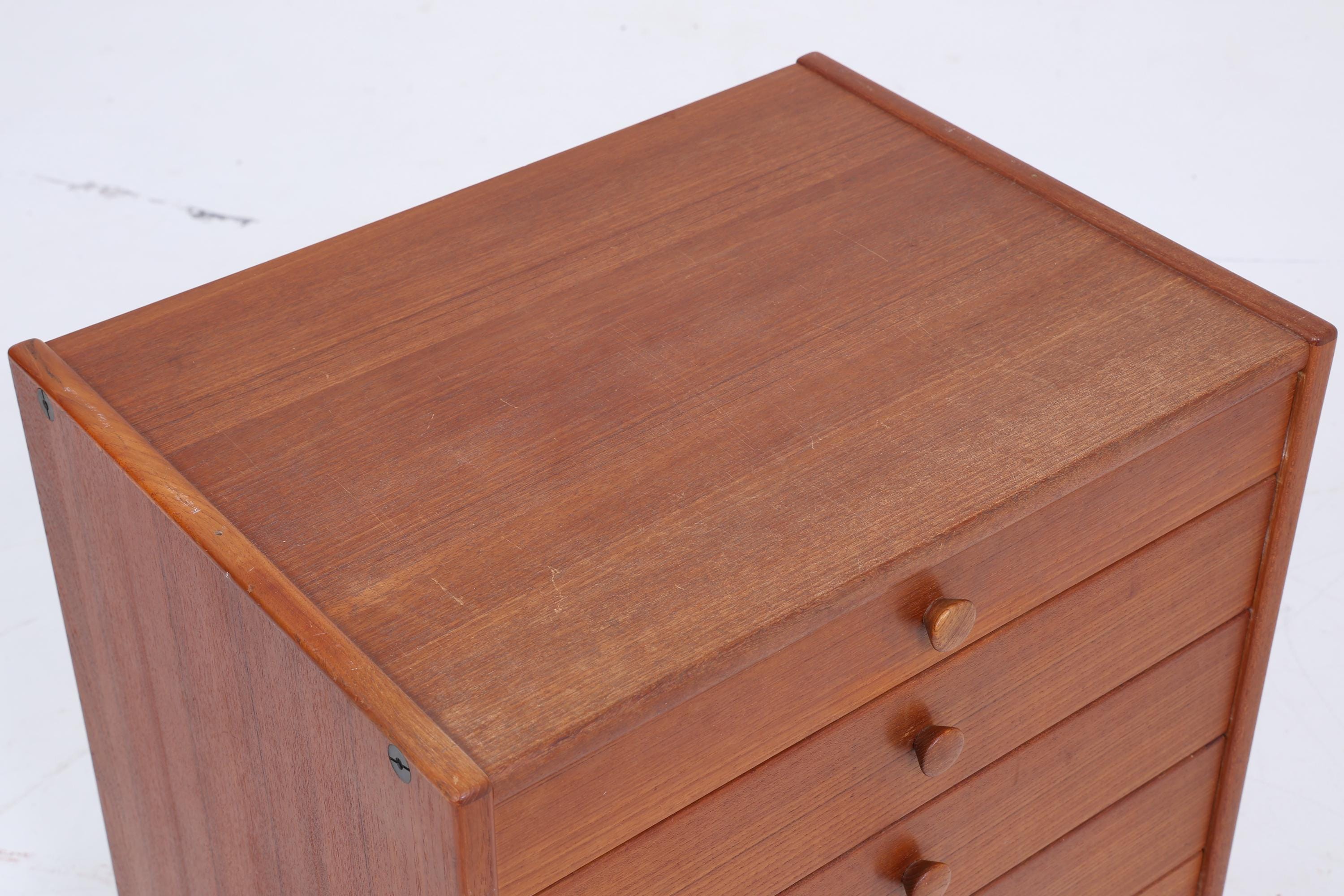 Wundervolle Vintage Teak Schubladen Kommode 60er Jahre | Mid Century Schrank Retro Holz Aufbewahrung