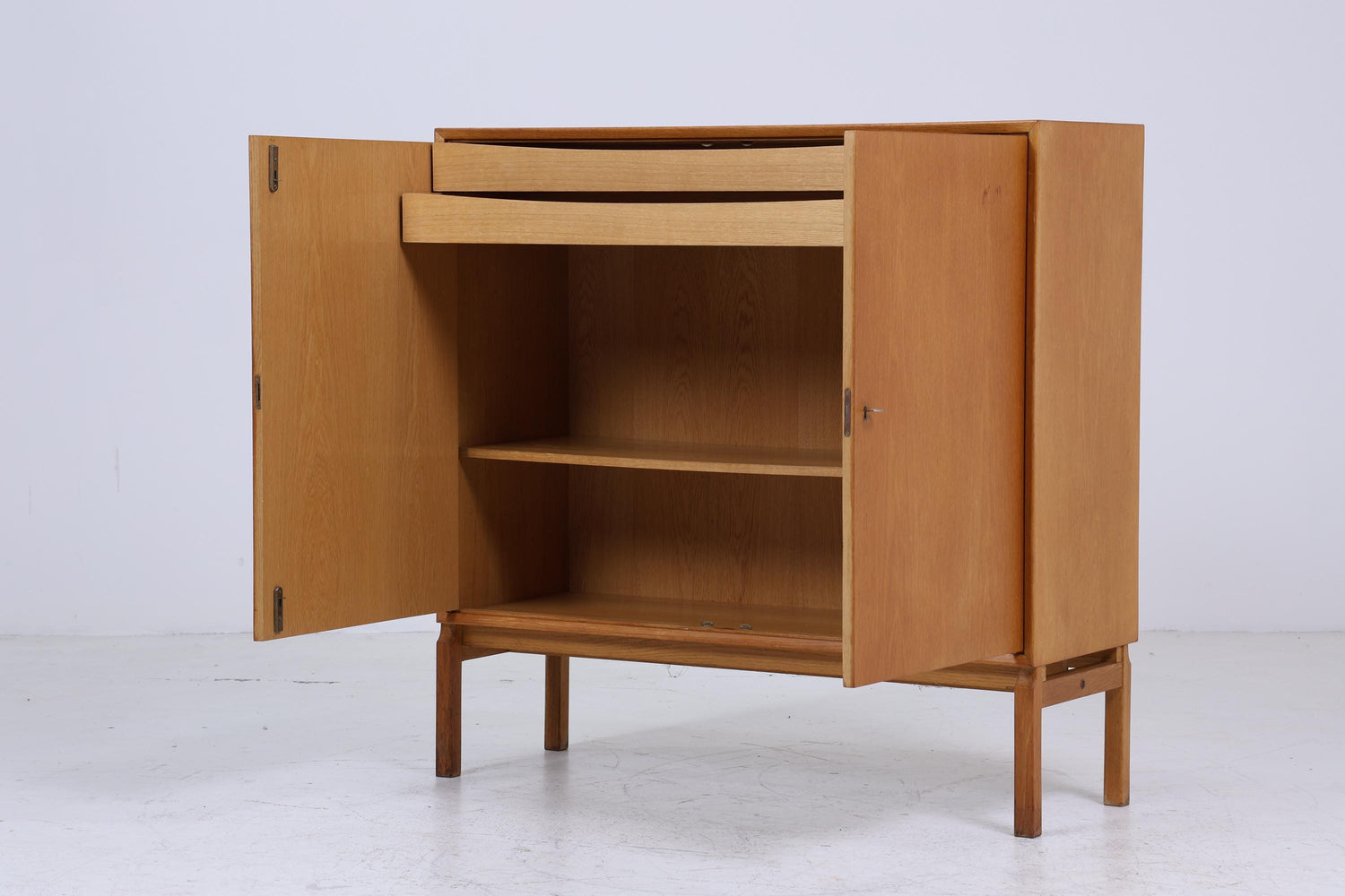 Hohe Vintage Kommode 60er Jahre | Mid Century Schubladen Schrank | Retro Holz Aufbewahrung