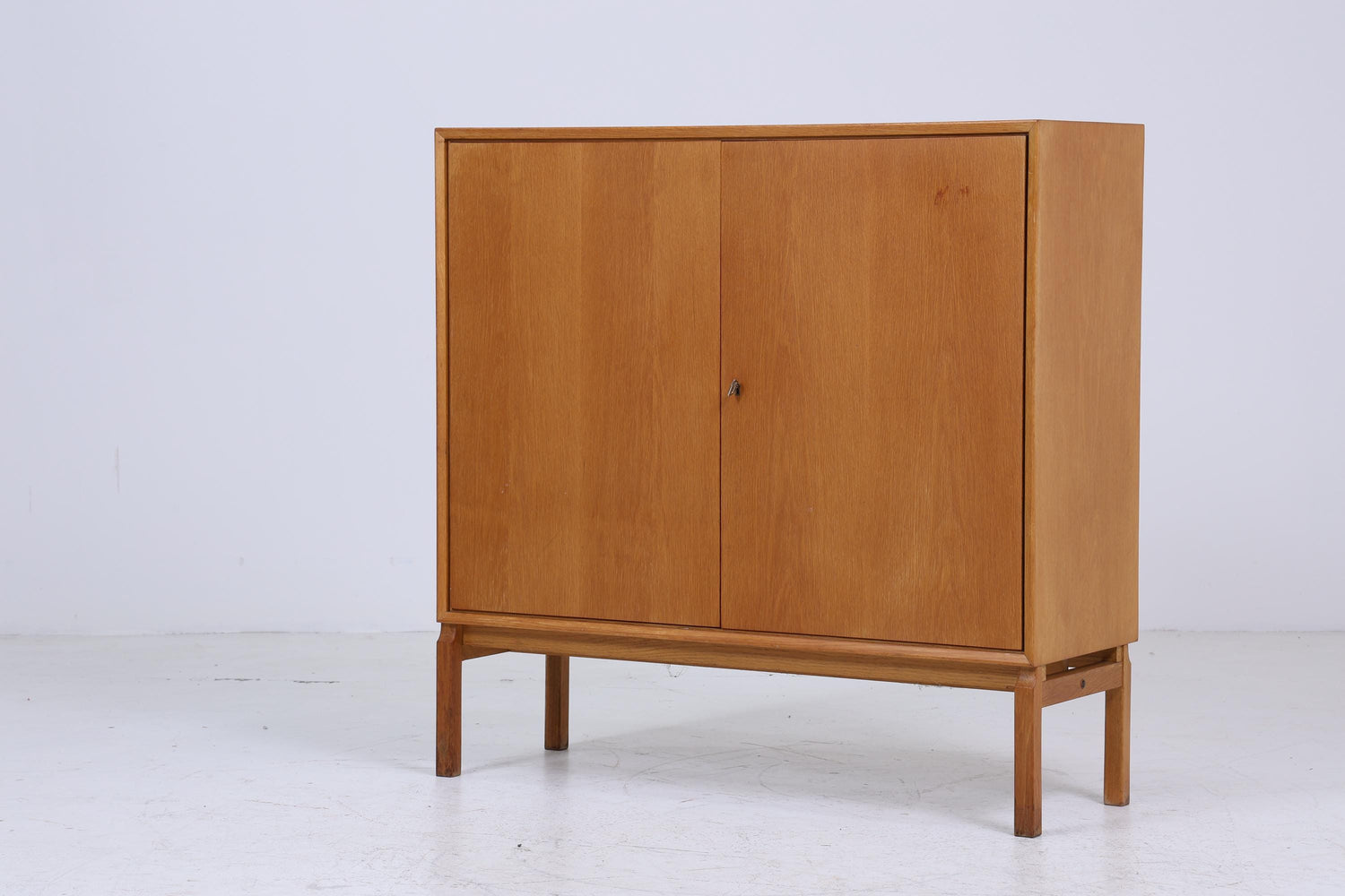 Hohe Vintage Kommode 60er Jahre | Mid Century Schubladen Schrank | Retro Holz Aufbewahrung