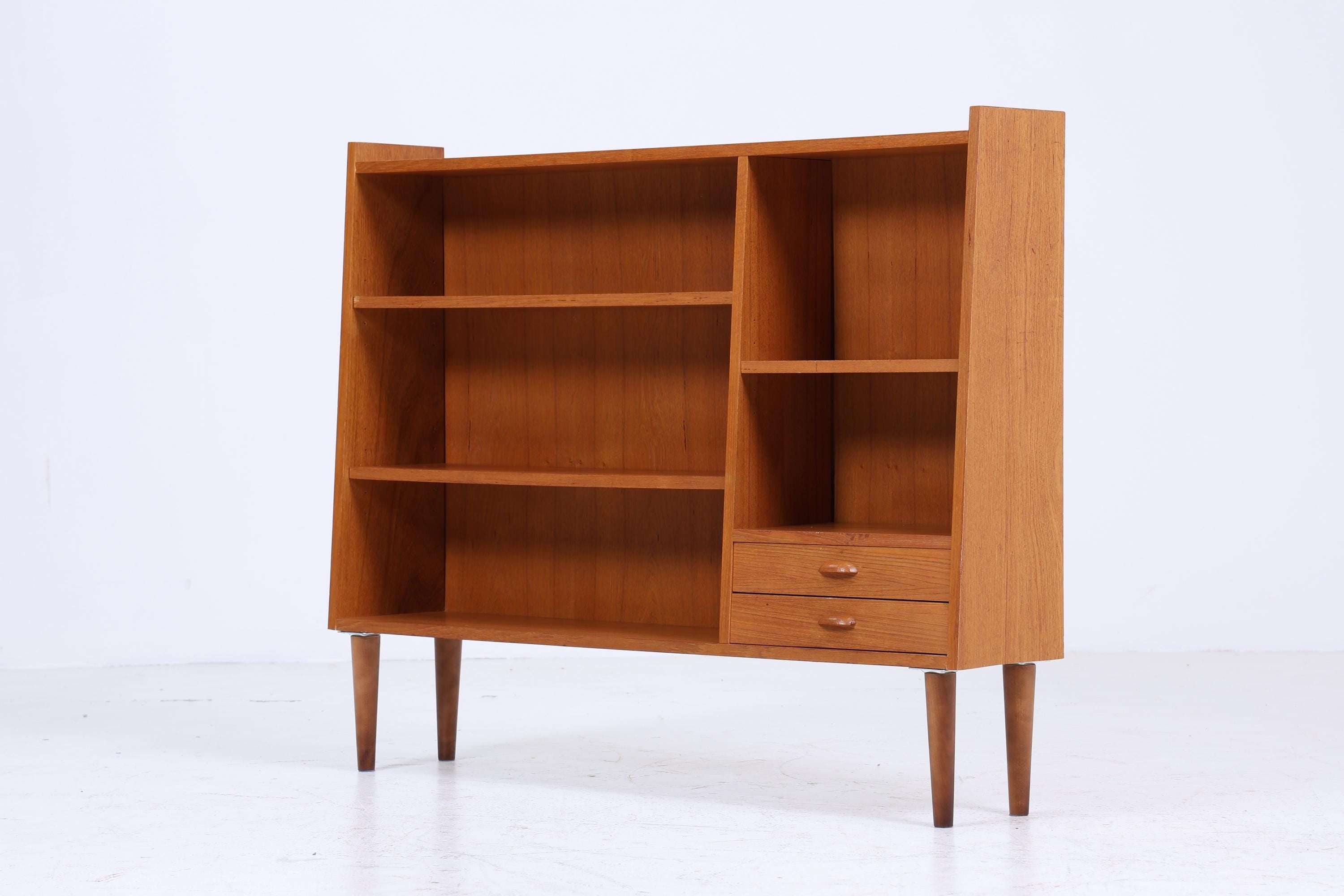 Vintage Teak Regal 60er Jahre | Mid Century Schubladen Vintage Flur BücherregalAufbewahrung Retro Holz