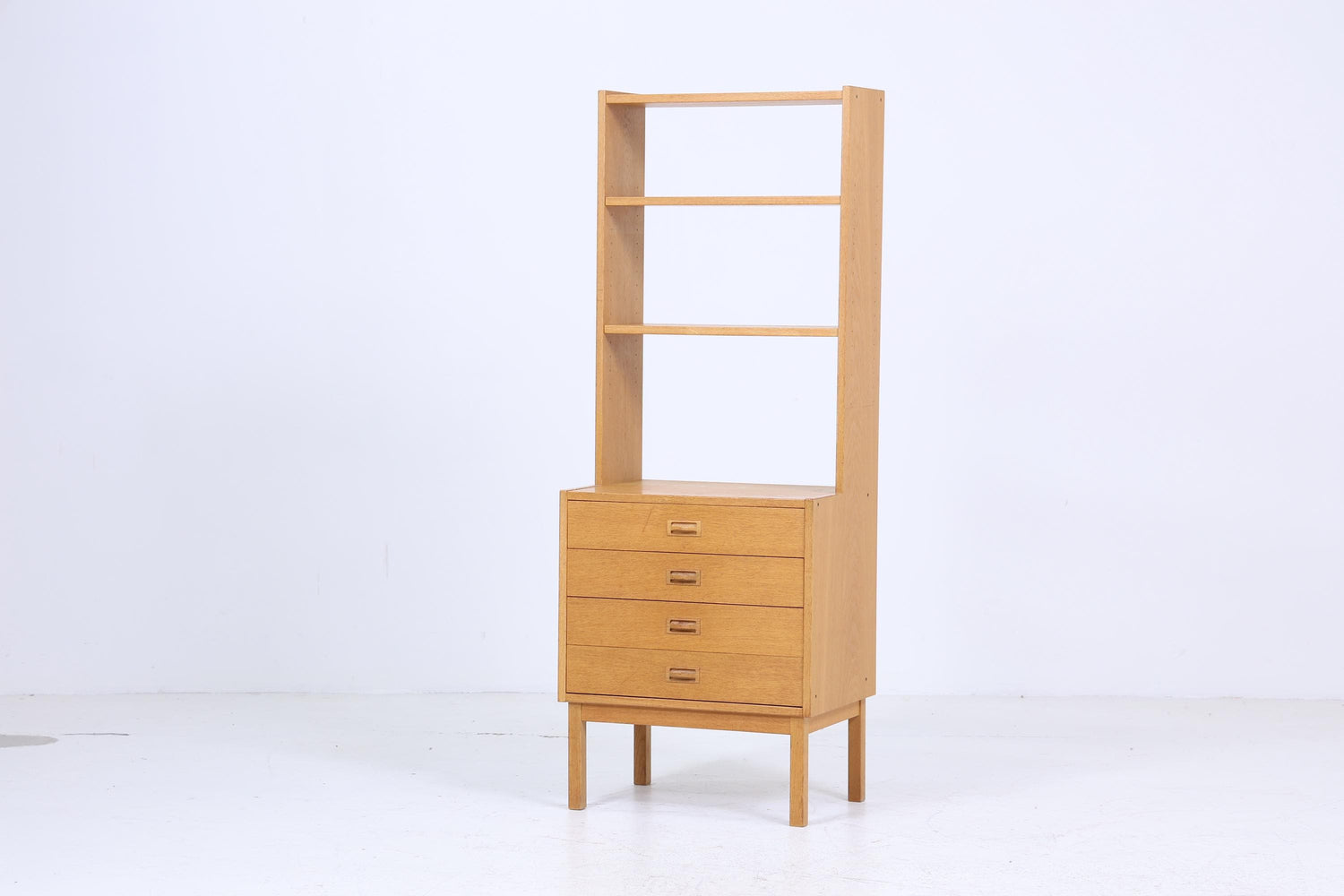 Wunderschönes Vintage Regal | Mid Century Schubladen Bücherregal Schmal | Retro Holz Aufbewahrung 60er 70er Jahre