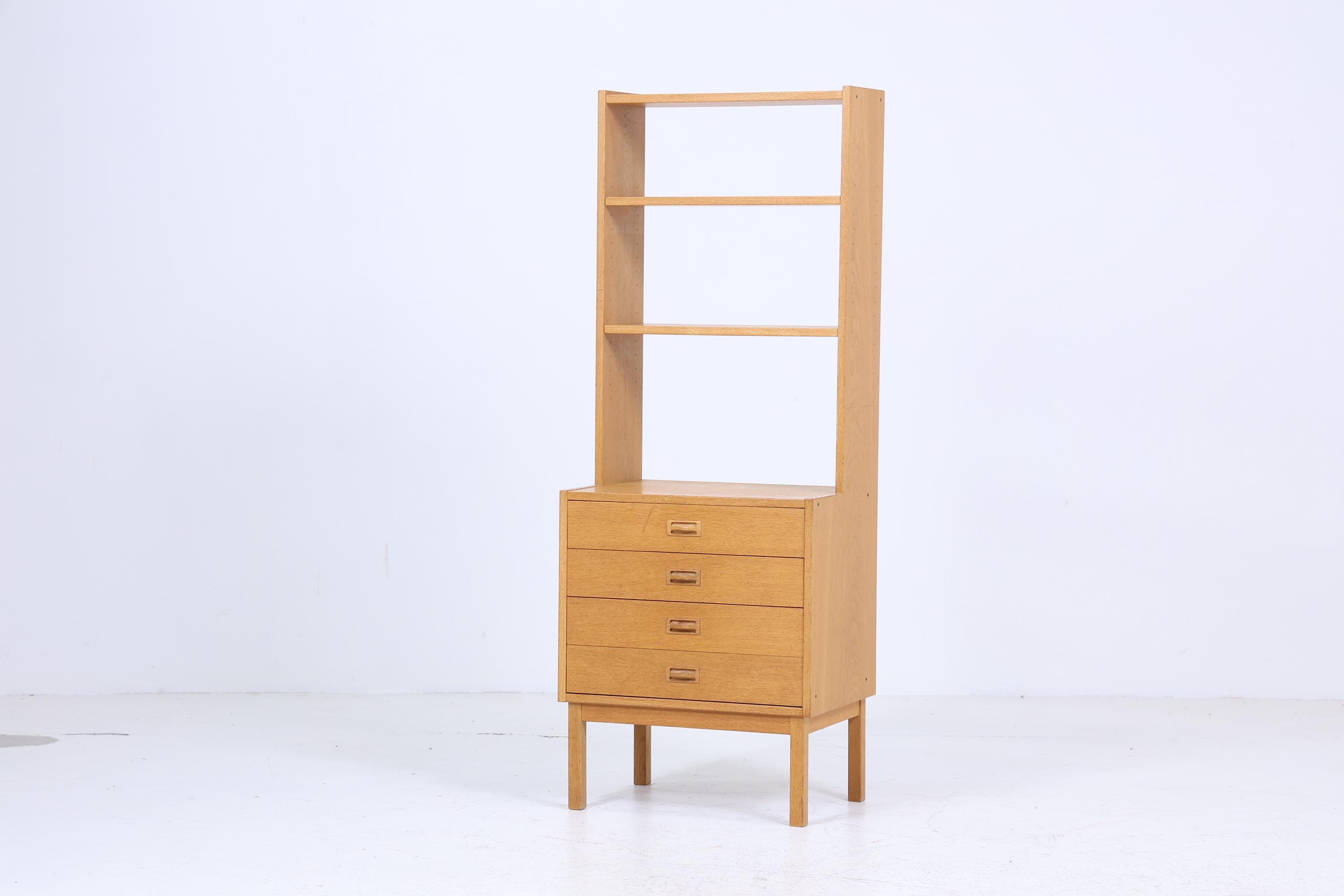 Wunderschönes Vintage Regal | Mid Century Schubladen Bücherregal Schmal | Retro Holz Aufbewahrung 60er 70er Jahre