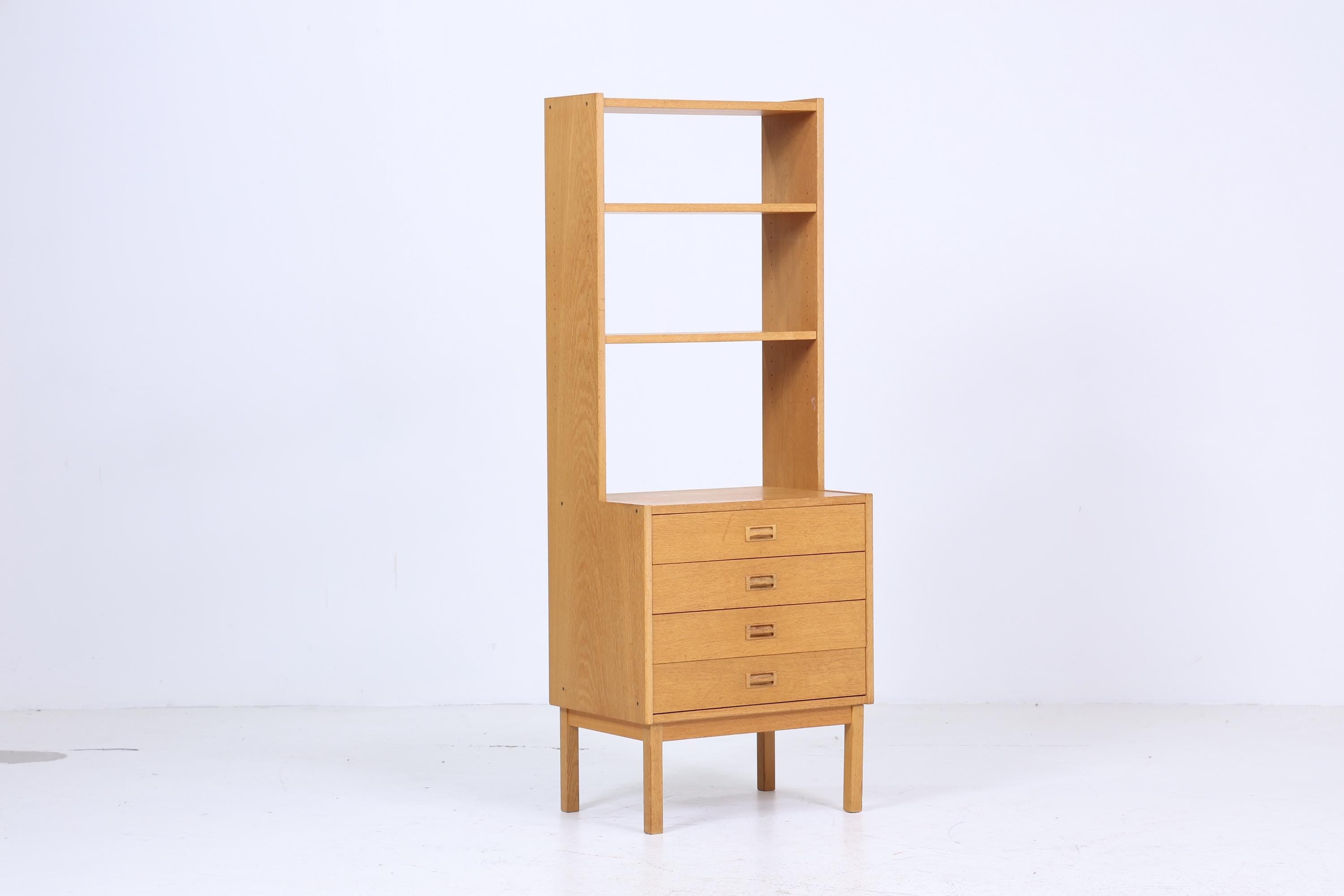 Wunderschönes Vintage Regal | Mid Century Schubladen Bücherregal Schmal | Retro Holz Aufbewahrung 60er 70er Jahre