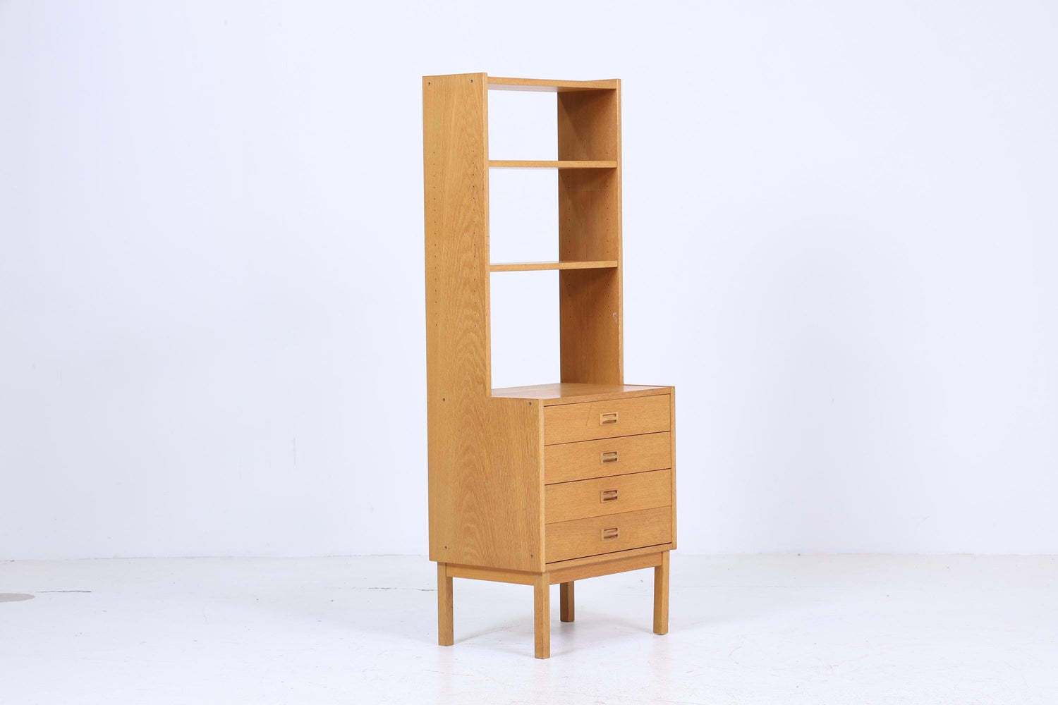 Wunderschönes Vintage Regal | Mid Century Schubladen Bücherregal Schmal | Retro Holz Aufbewahrung 60er 70er Jahre