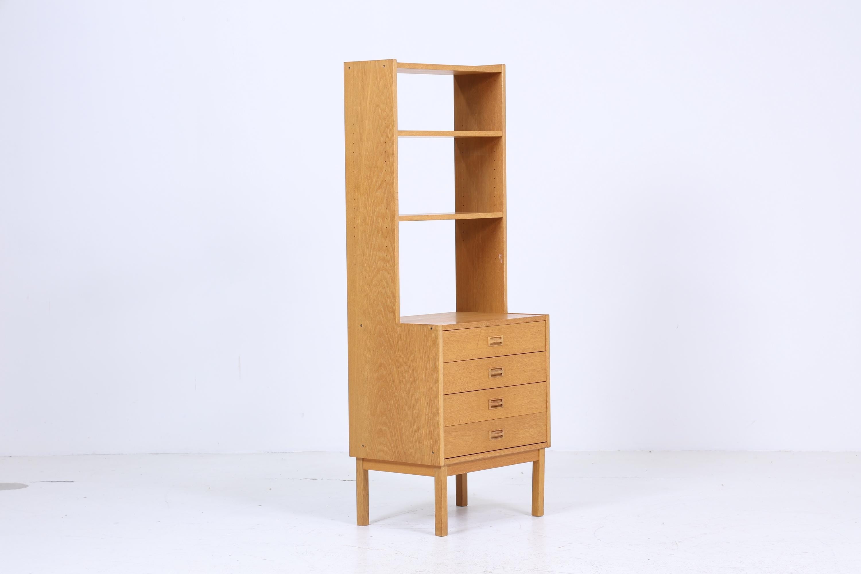 Wunderschönes Vintage Regal | Mid Century Schubladen Bücherregal Schmal | Retro Holz Aufbewahrung 60er 70er Jahre