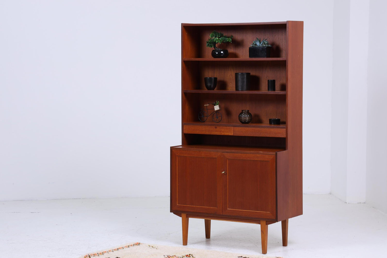 Wunderschönes Vintage Regal 60er | Mid Century Bücherregal Schmal | Retro Holz Aufbewahrung 70er Jahre