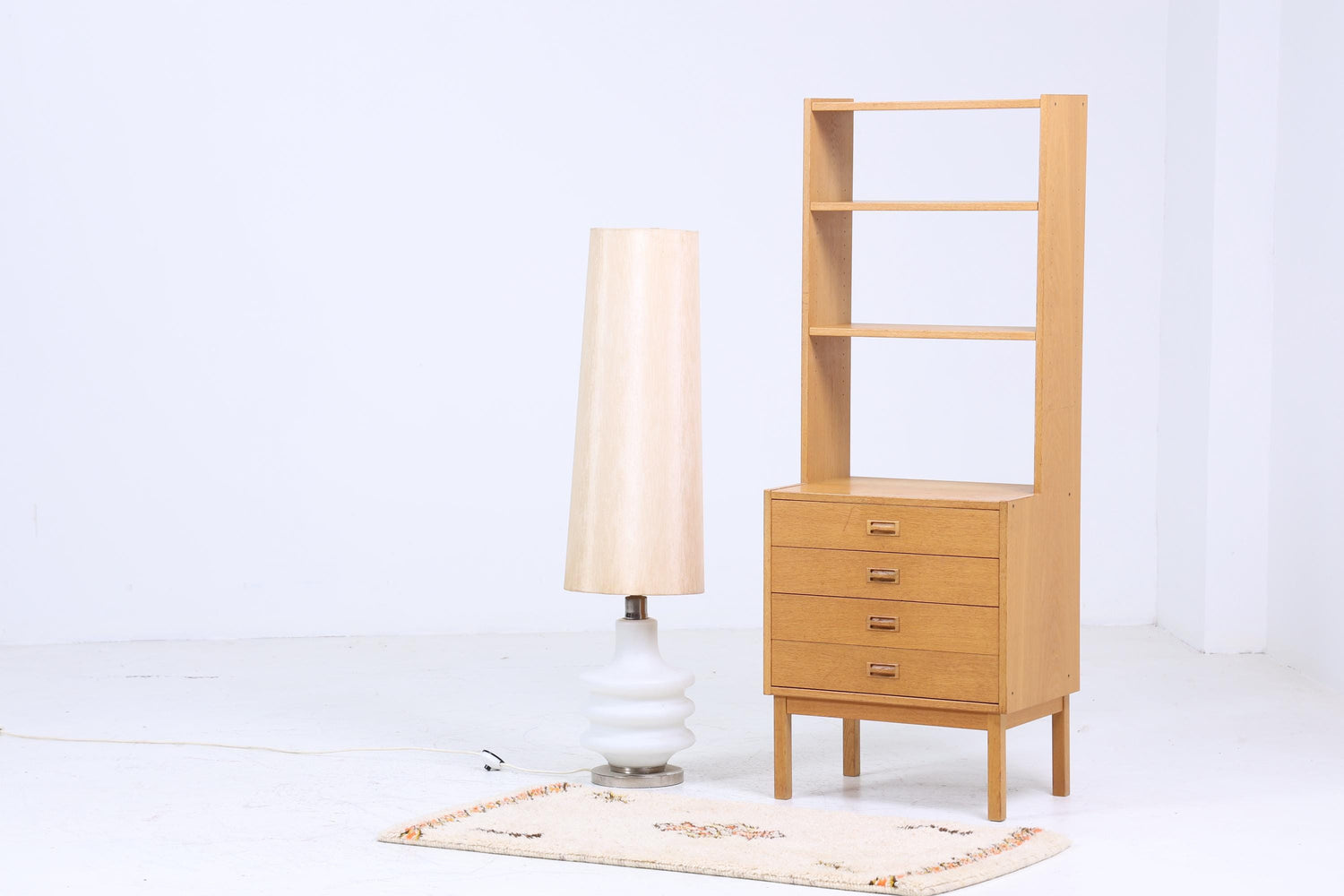 Wunderschönes Vintage Regal | Mid Century Schubladen Bücherregal Schmal | Retro Holz Aufbewahrung 60er 70er Jahre