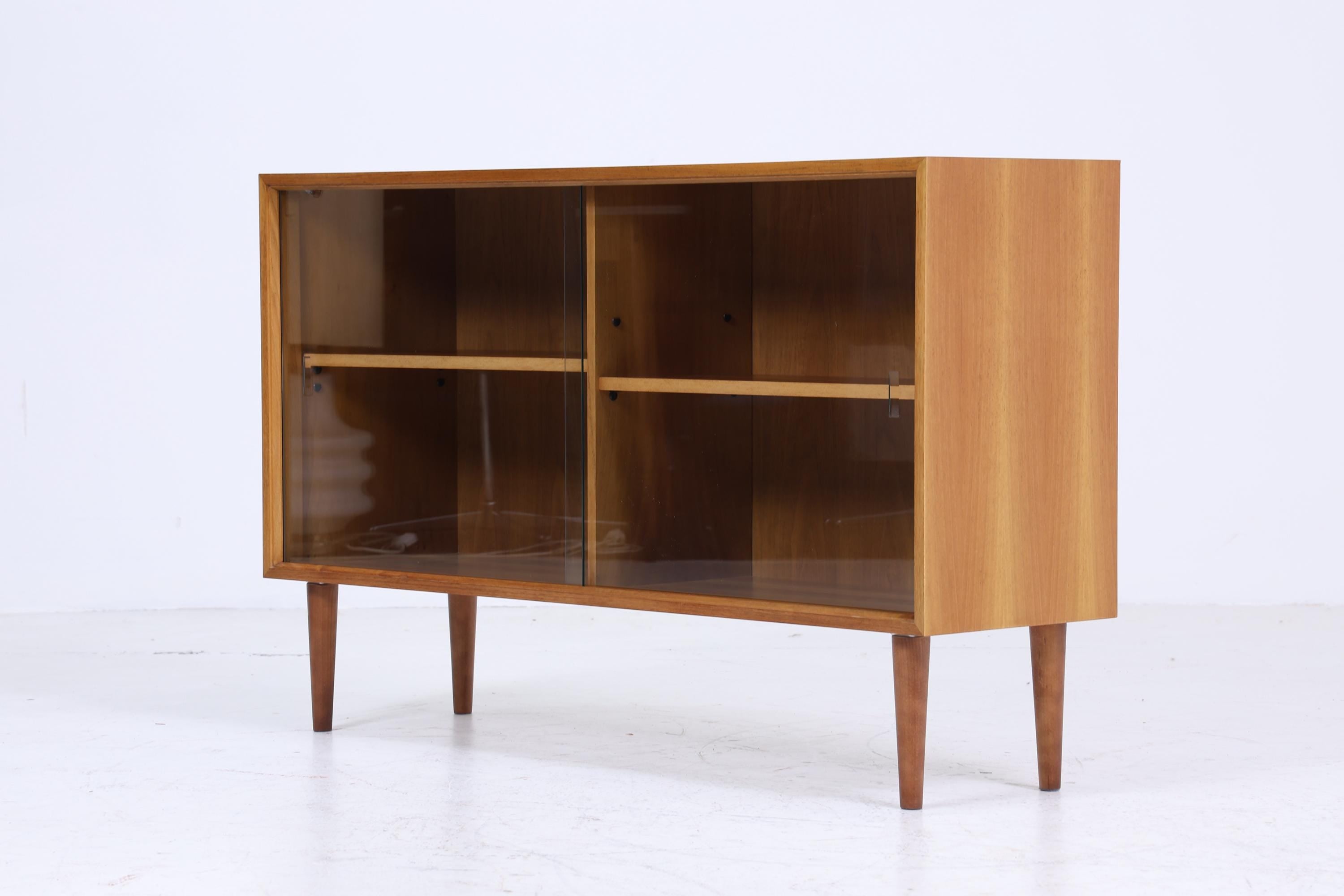 Vintage Glas Kommode 60er Jahre | Platon Serie by Lothar Wegner - Mid Century Vitrine Holz Design
