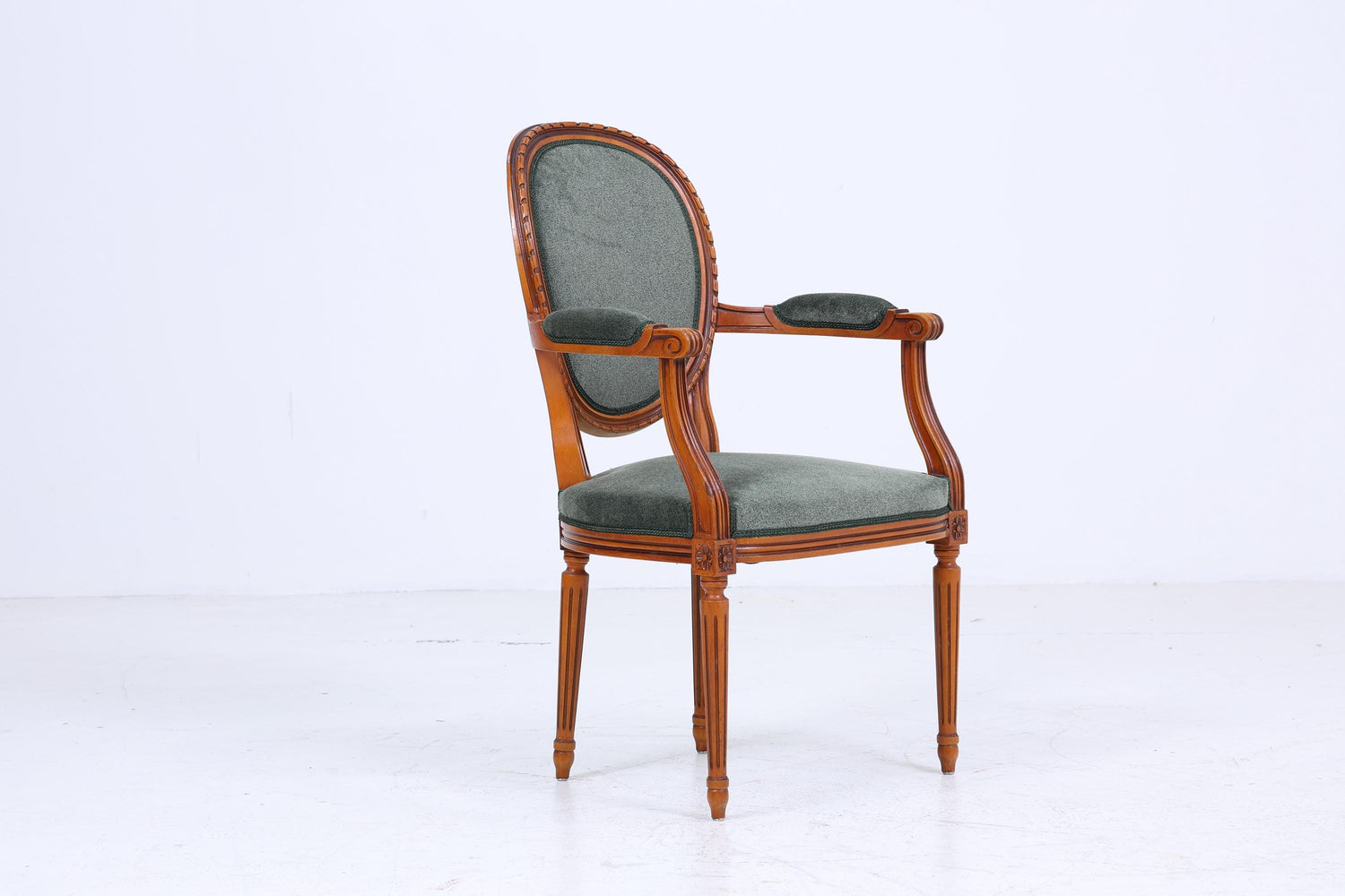 Antik Armlehnstuhl im Louis XVI Stil | Design Sessel Retro Holz Wohnzimmer