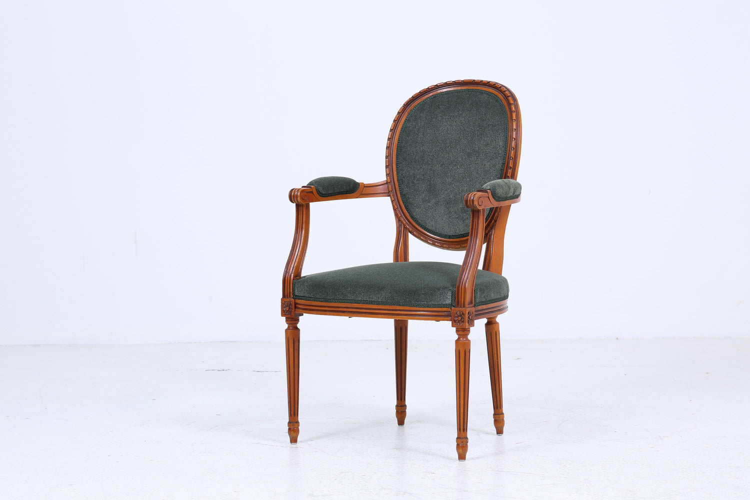 Antik Armlehnstuhl im Louis XVI Stil | Design Sessel Retro Holz Wohnzimmer