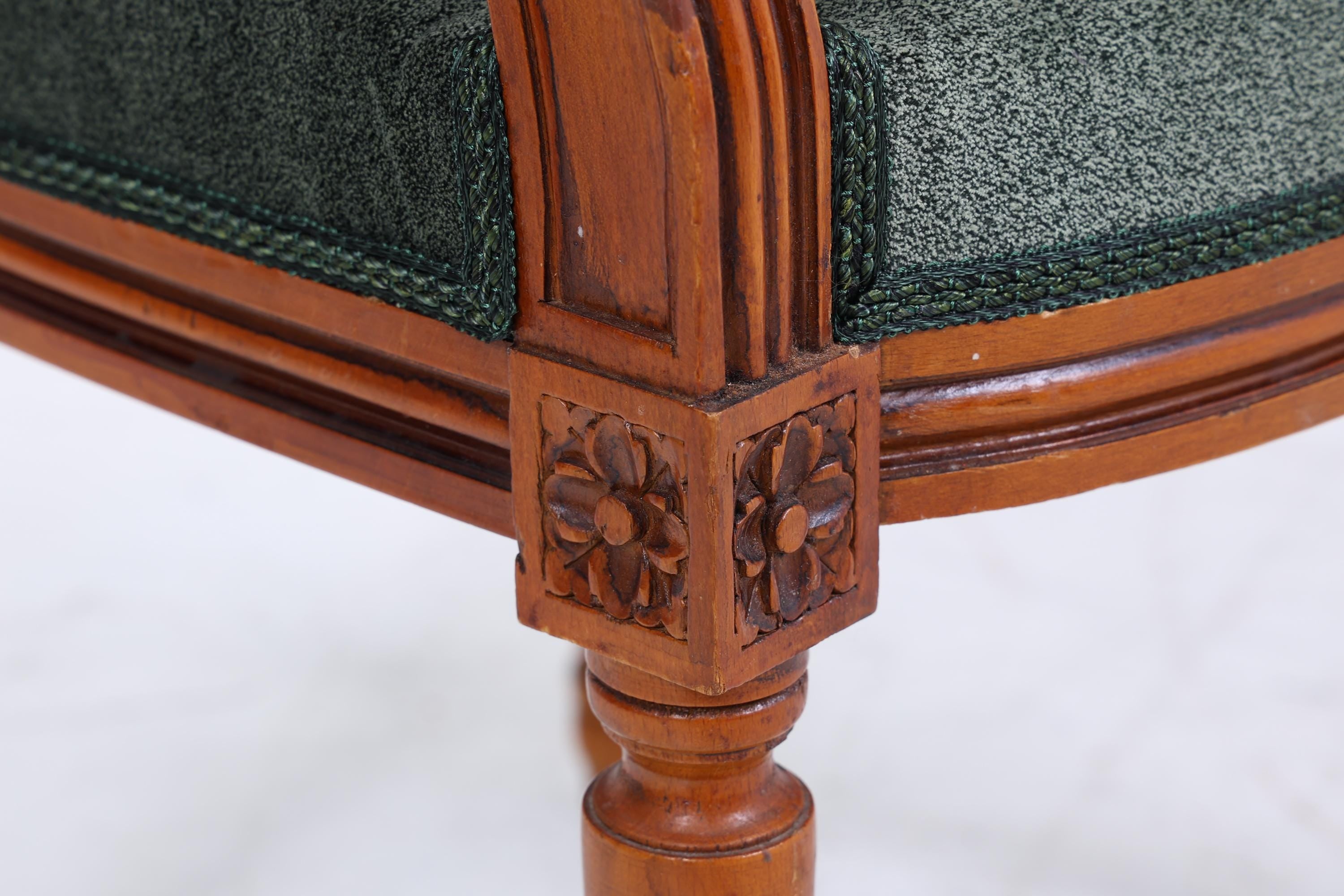 Antik Armlehnstuhl im Louis XVI Stil | Design Sessel Retro Holz Wohnzimmer