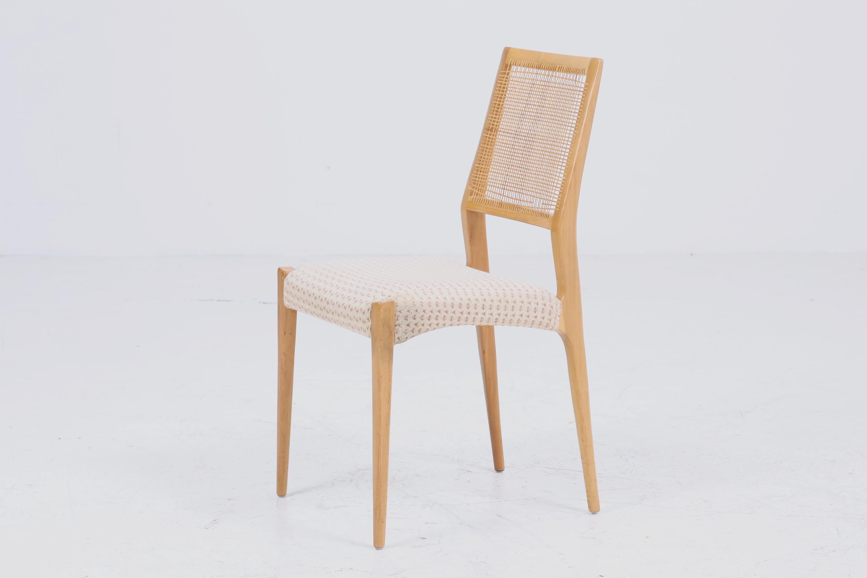 Wundervoller Vintage Stuhl mit Korbgeflecht | Mid Century Stuhl Esszimmerstühle Vintage Retro 60er