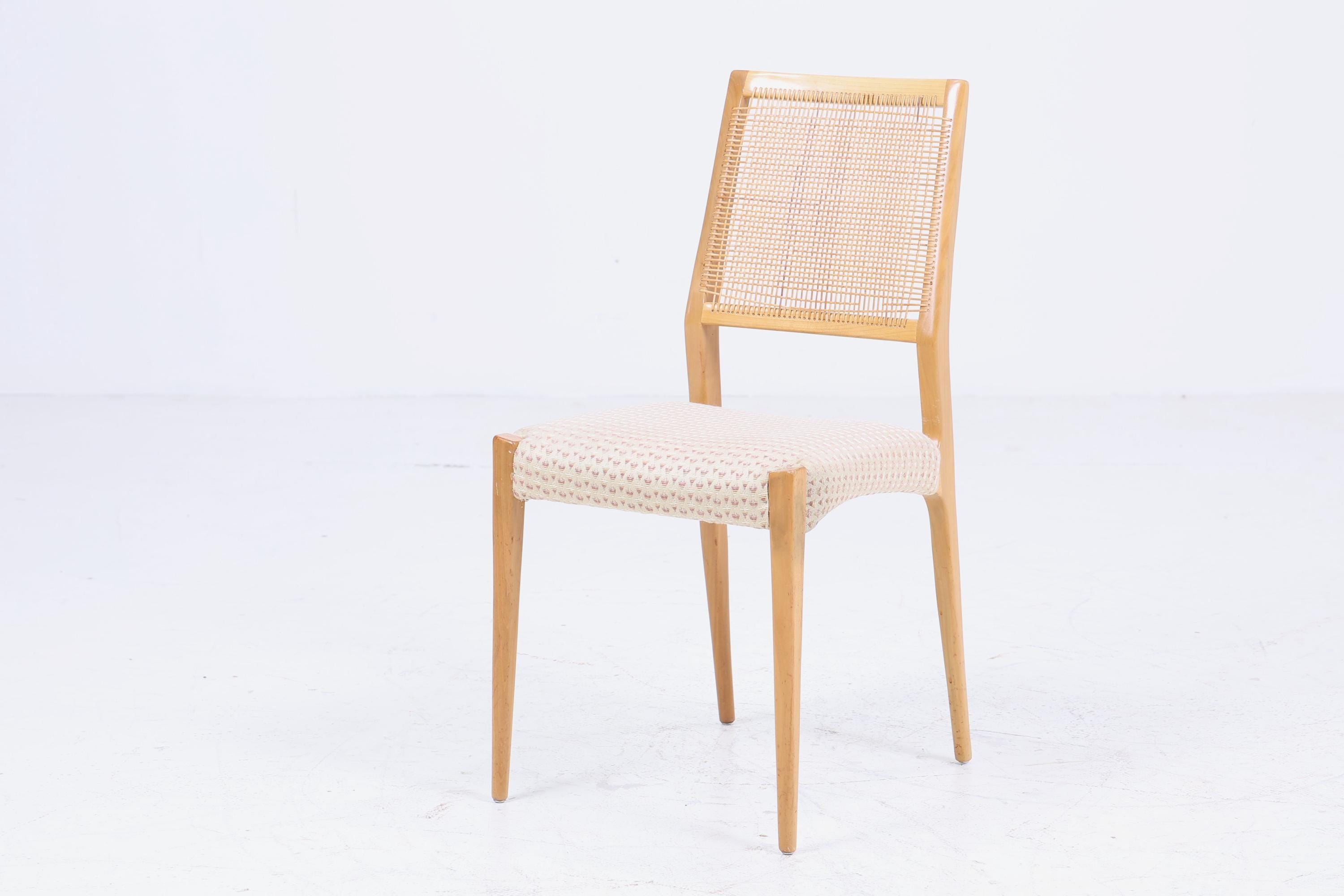 Wundervoller Vintage Stuhl mit Korbgeflecht | Mid Century Stuhl Esszimmerstühle Vintage Retro 60er