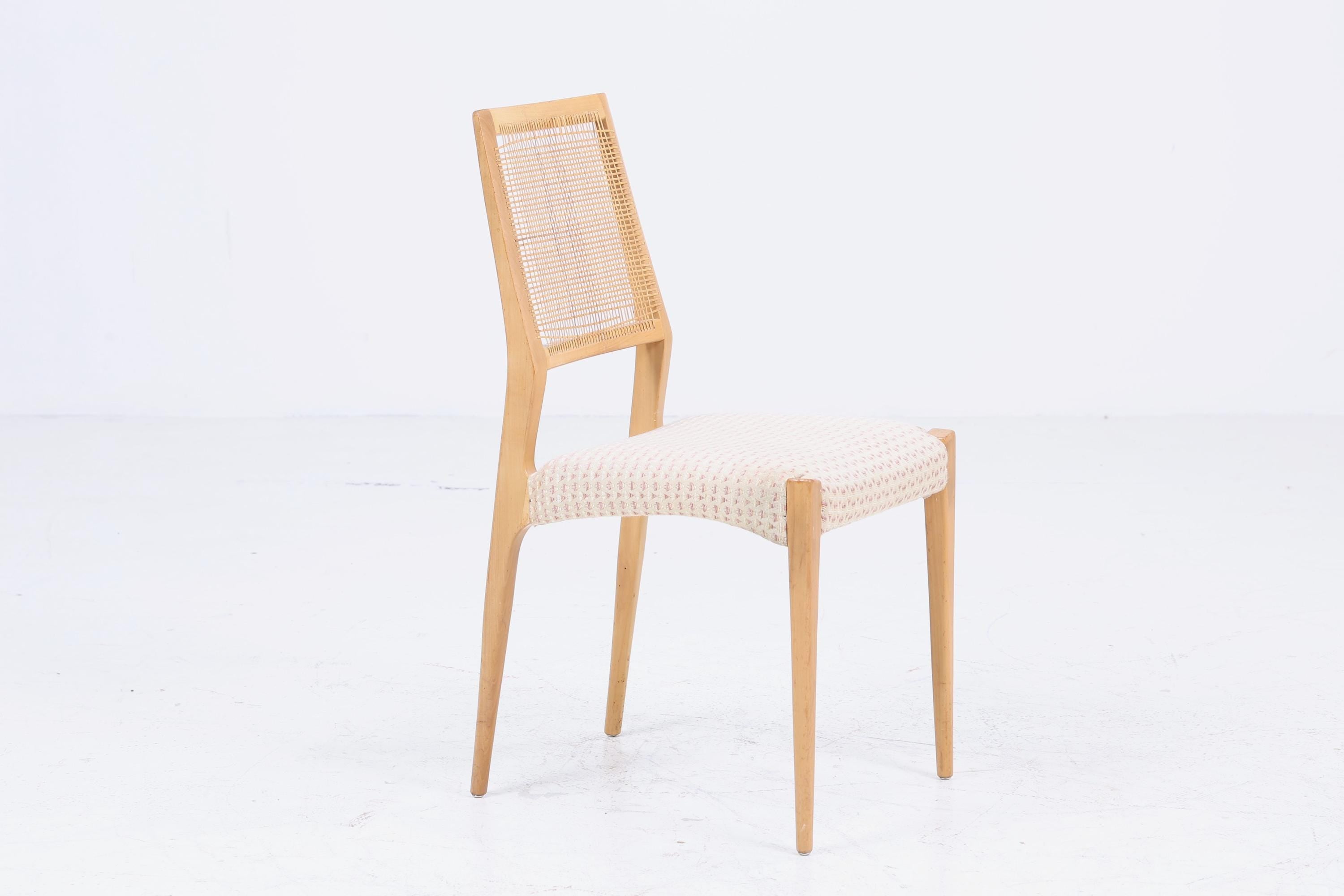 Wundervoller Vintage Stuhl mit Korbgeflecht | Mid Century Stuhl Esszimmerstühle Vintage Retro 60er