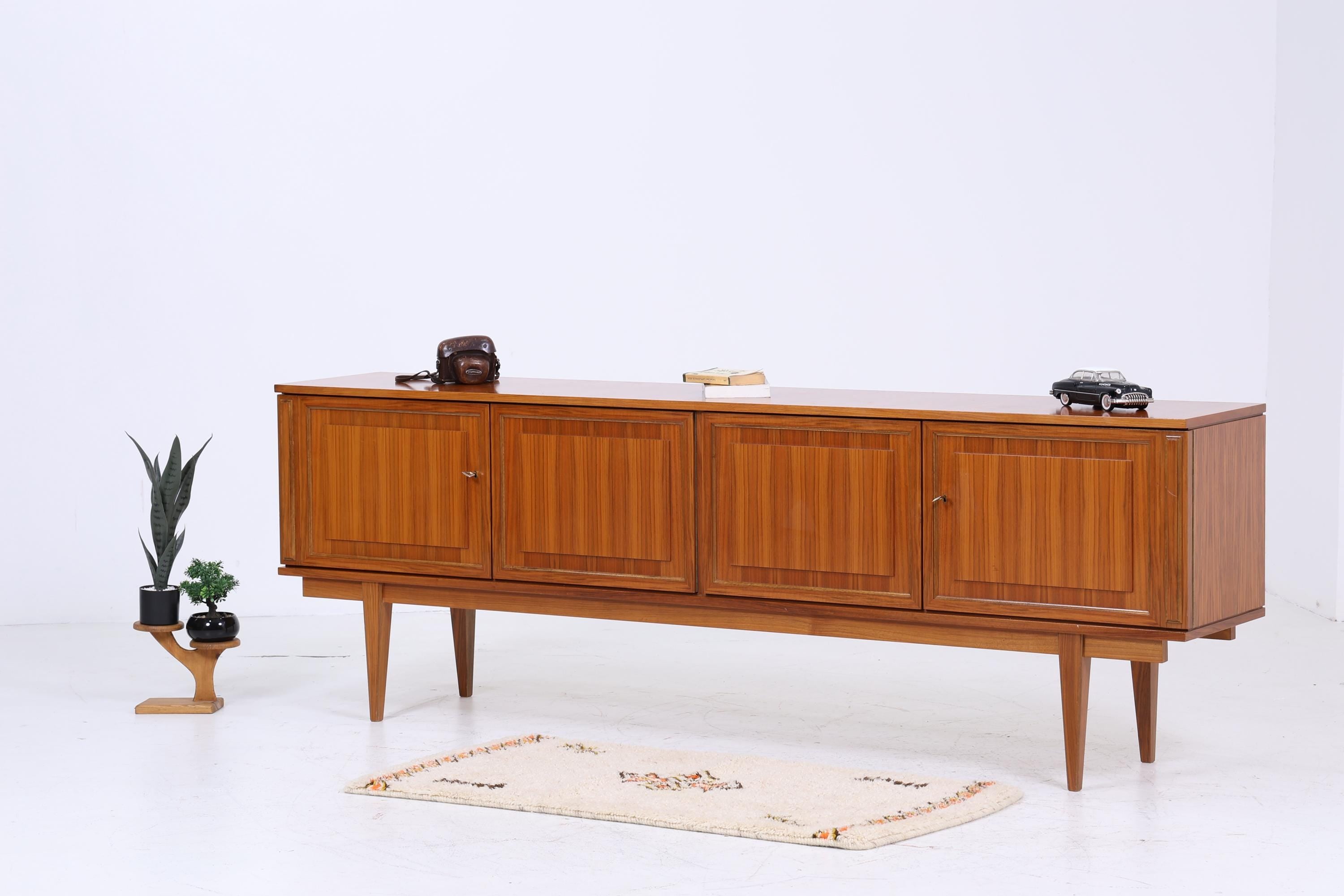 Vintage Sideboard 60er Jahre | Mid Century TV Board mit Schubladen Retro Holz Aufbewahrung