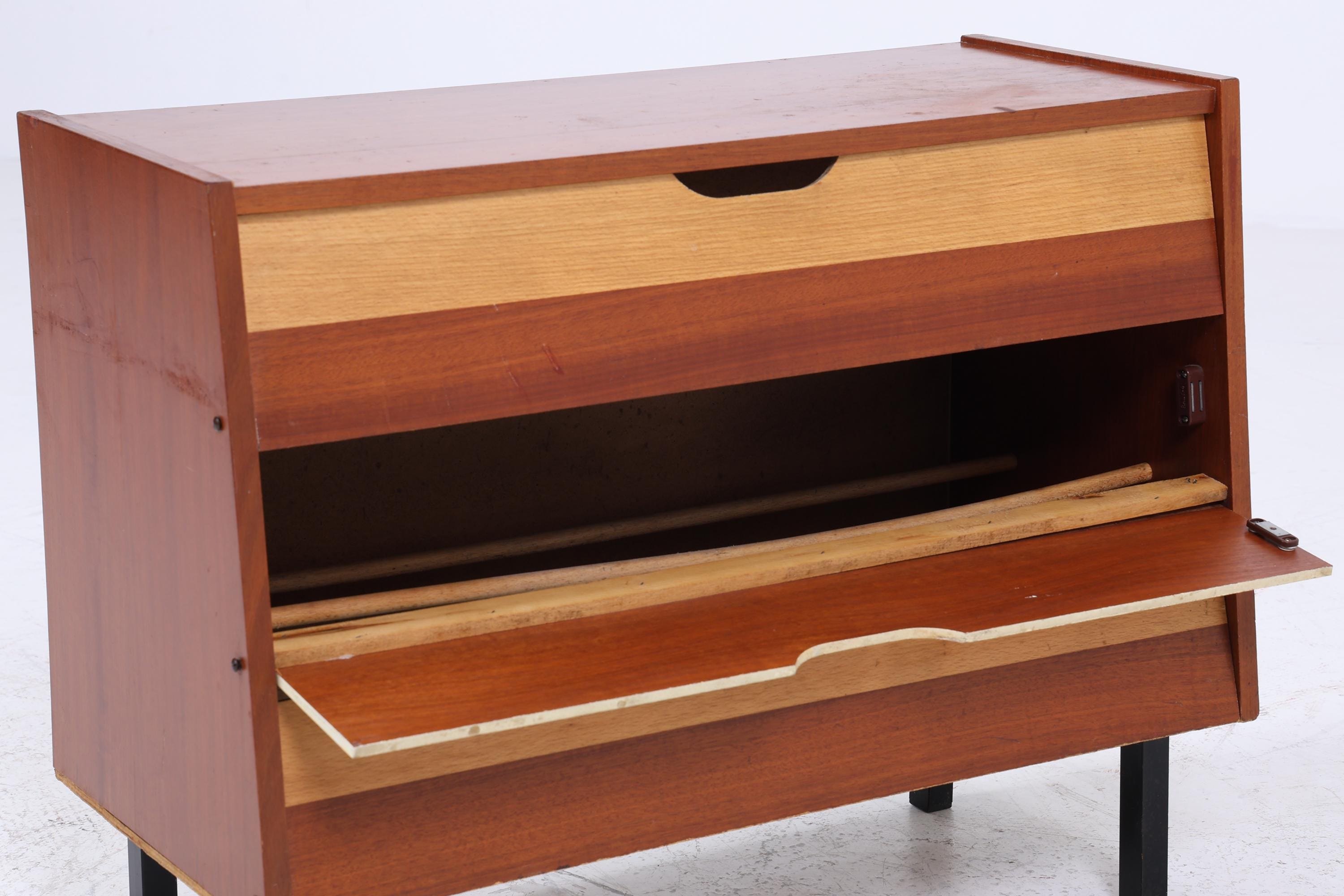 Vintage Schuhkommode aus den 60er Jahren | Mid Century Schrank Kommode Retro Schuhschrank Flur Holz Aufbewahrung