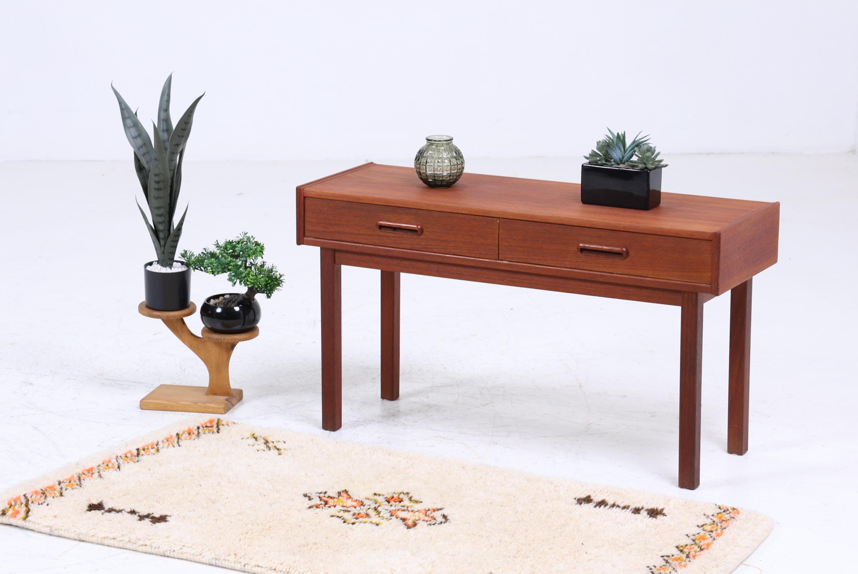 ❌SALE❌ Kleine Mid Century Teak Kommode | Vintage Schubladen Schrank Holz Aufbewahrung 50er 60er Nachttisch Blumentisch