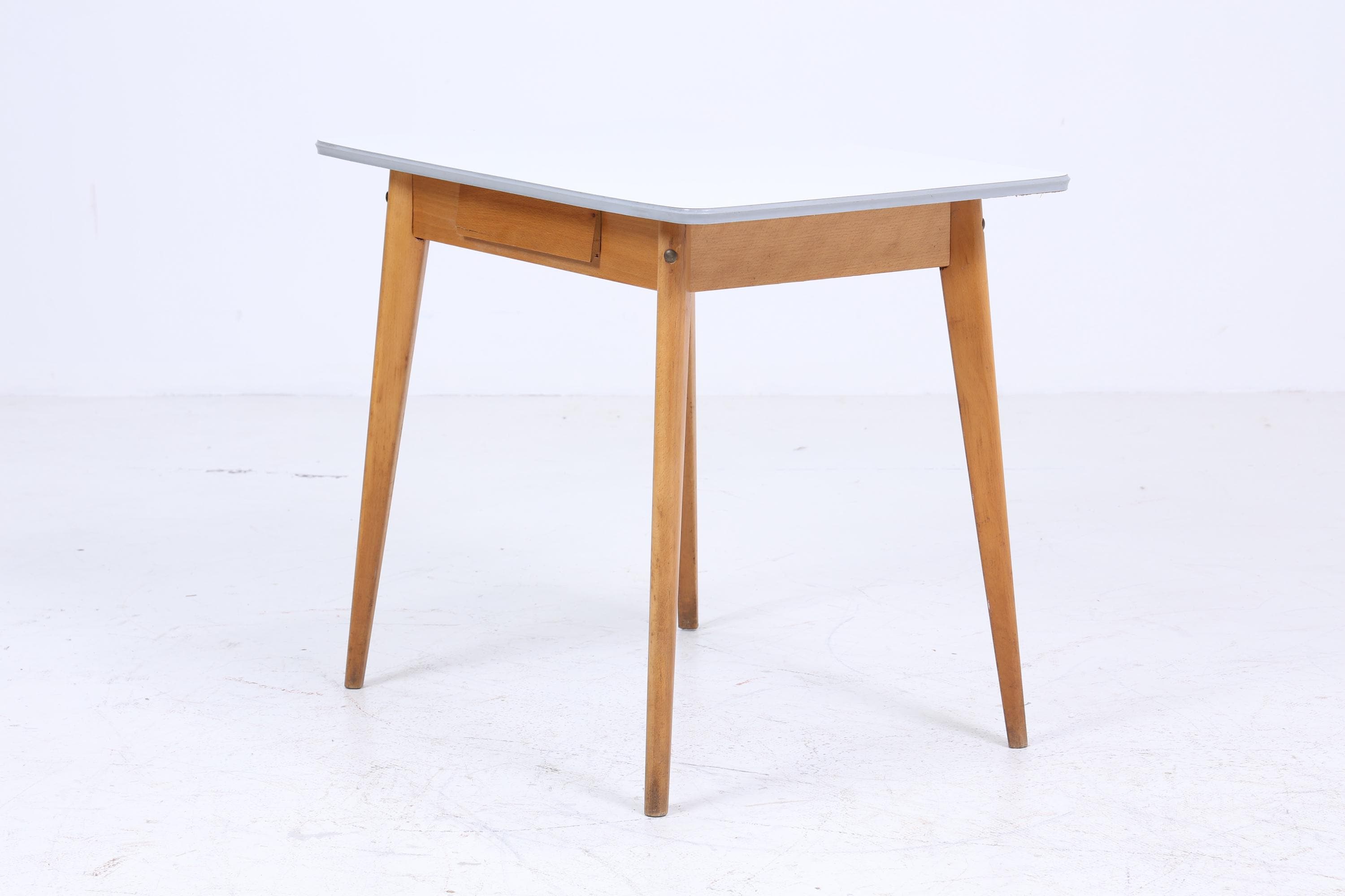 Klassischer Vintage Küchentisch 60er Jahre | Mid Century Esstisch Tisch Retro 70er Holz Resopal Schublade