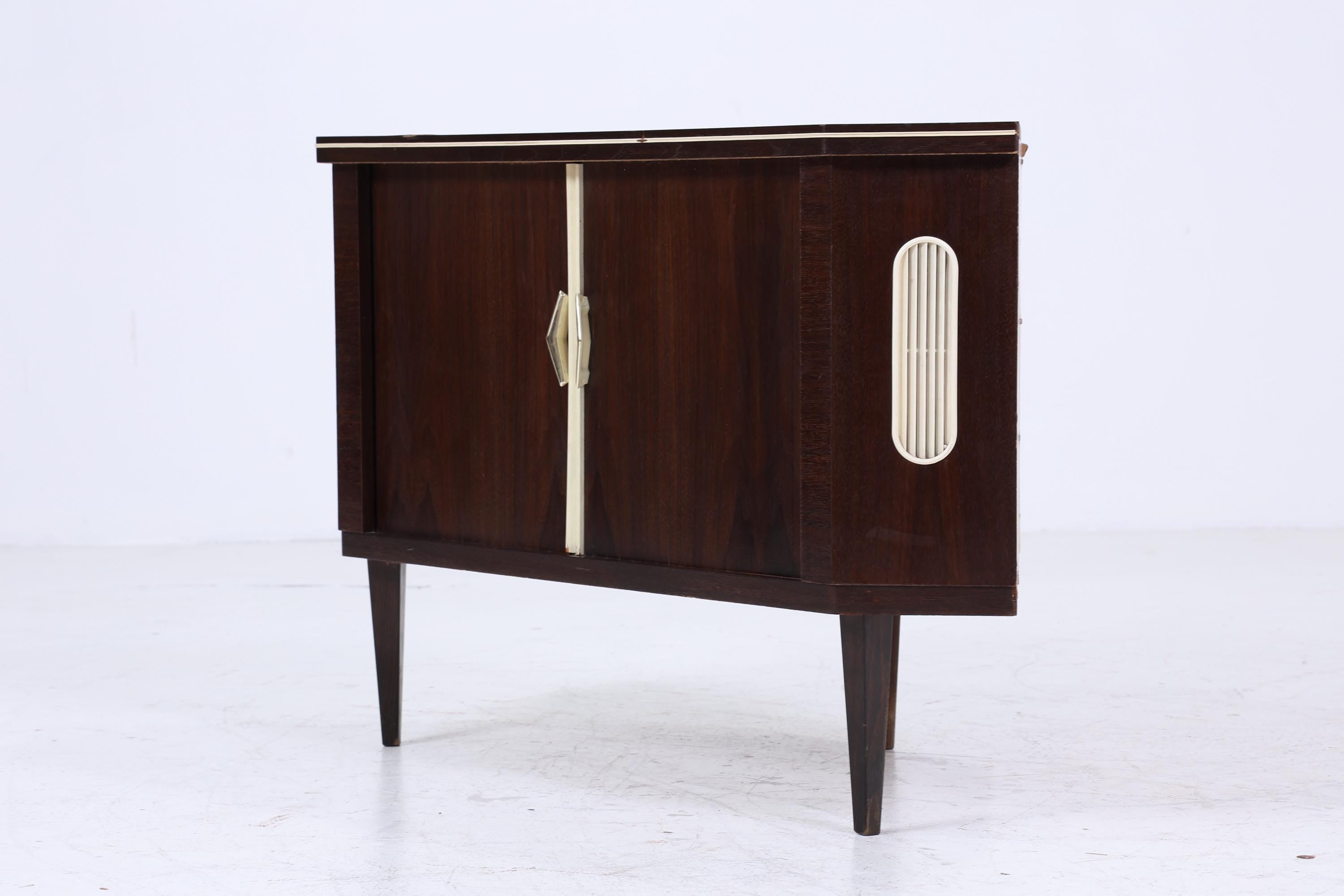 Vintage Barschrank 60er Jahre | Mid Century Eckkommode Retro Schrank 70er Holz Aufbewahrung
