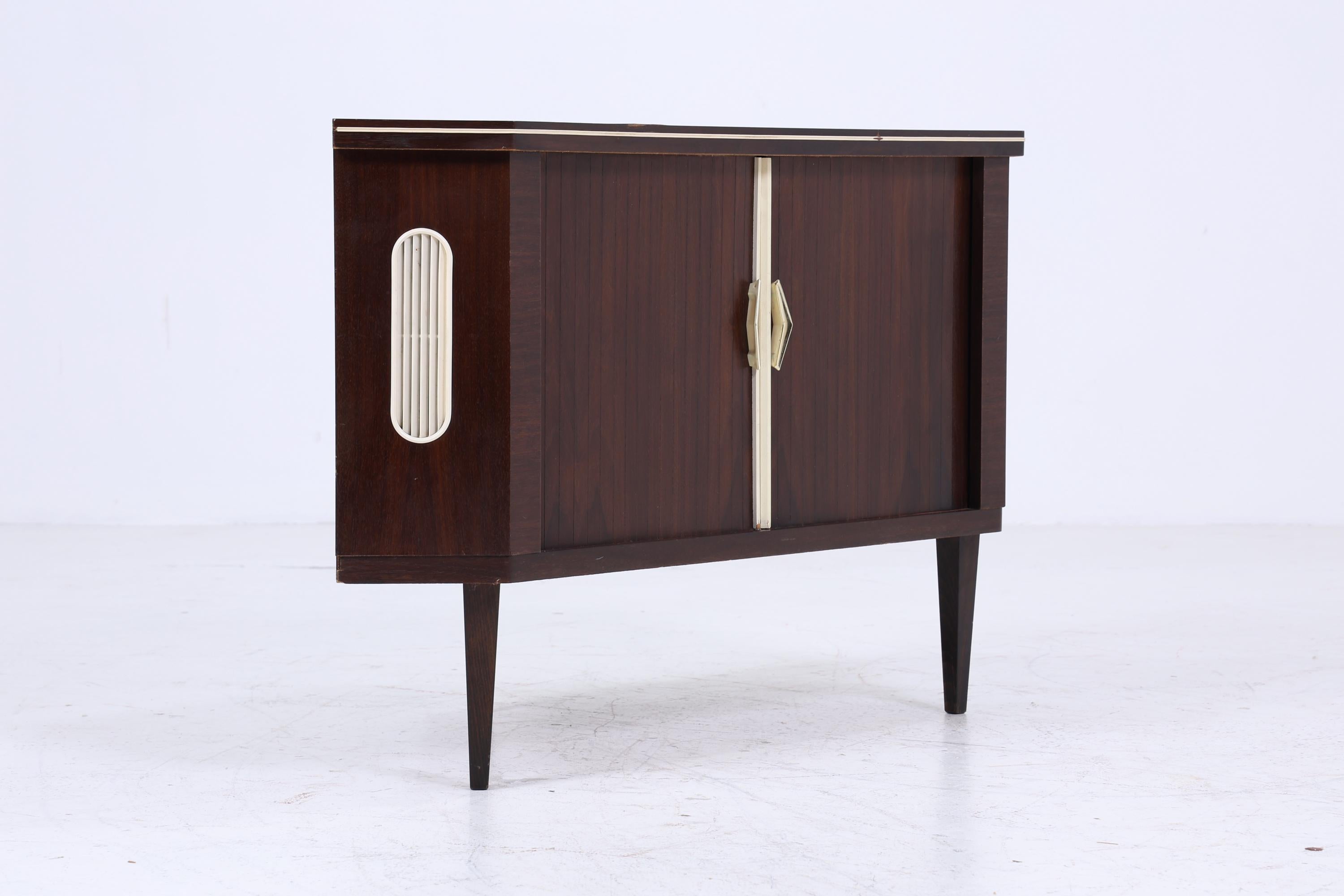 Vintage Barschrank 60er Jahre | Mid Century Eckkommode Retro Schrank 70er Holz Aufbewahrung