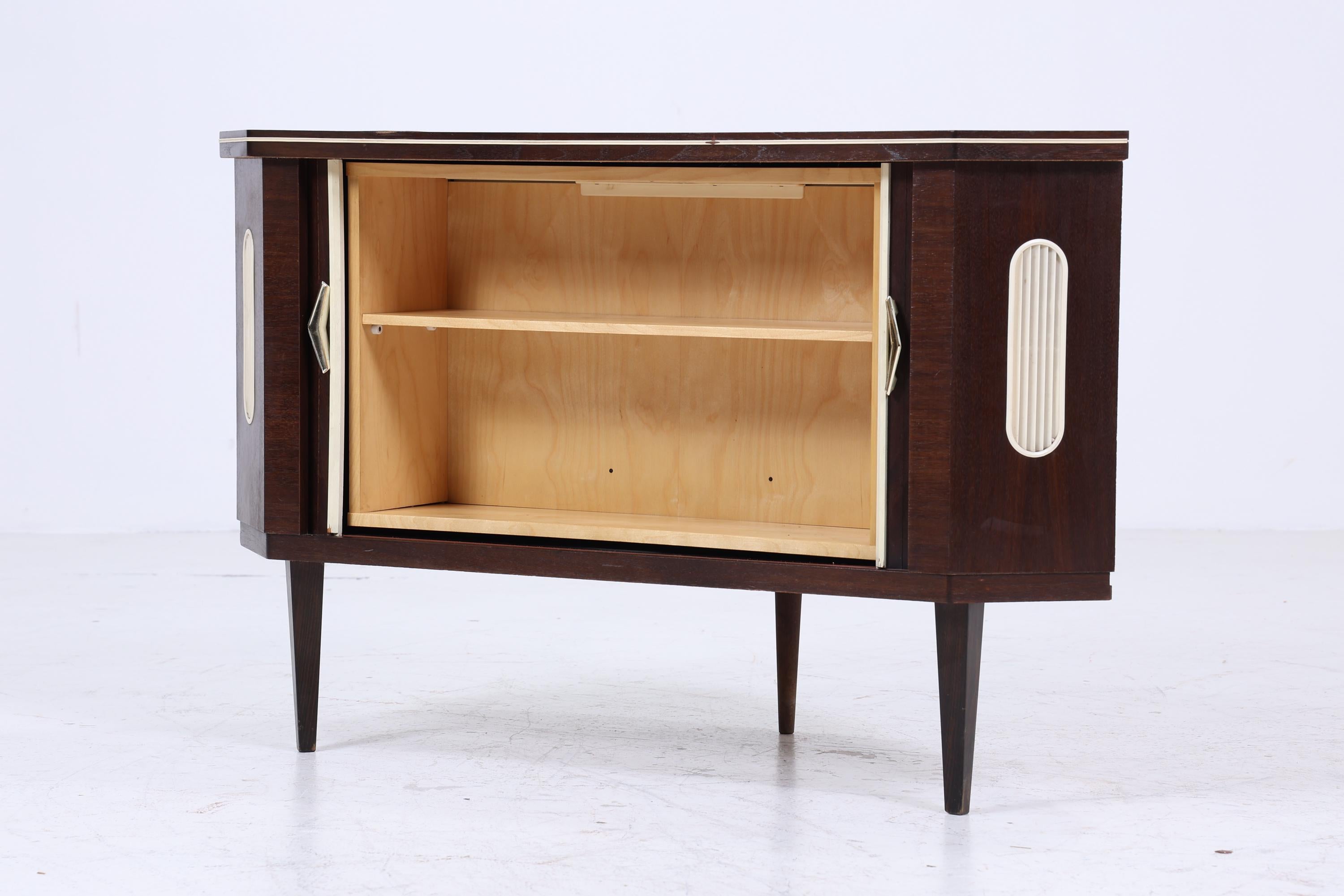 Vintage Barschrank 60er Jahre | Mid Century Eckkommode Retro Schrank 70er Holz Aufbewahrung