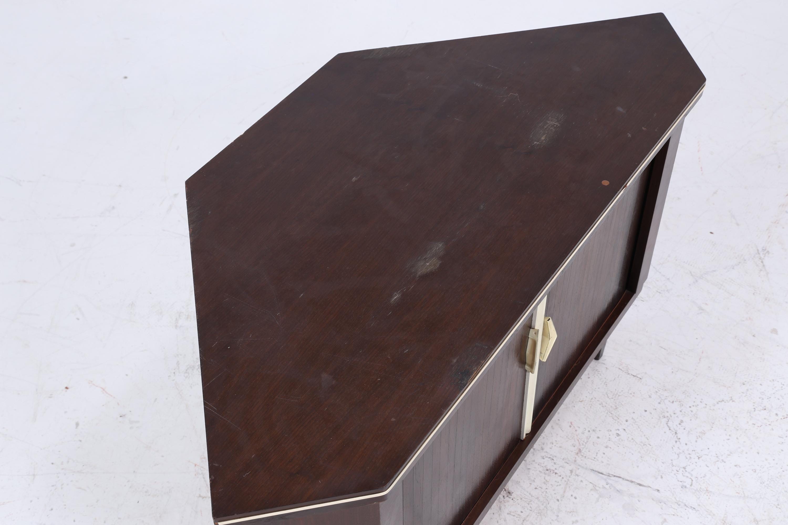 Vintage Barschrank 60er Jahre | Mid Century Eckkommode Retro Schrank 70er Holz Aufbewahrung