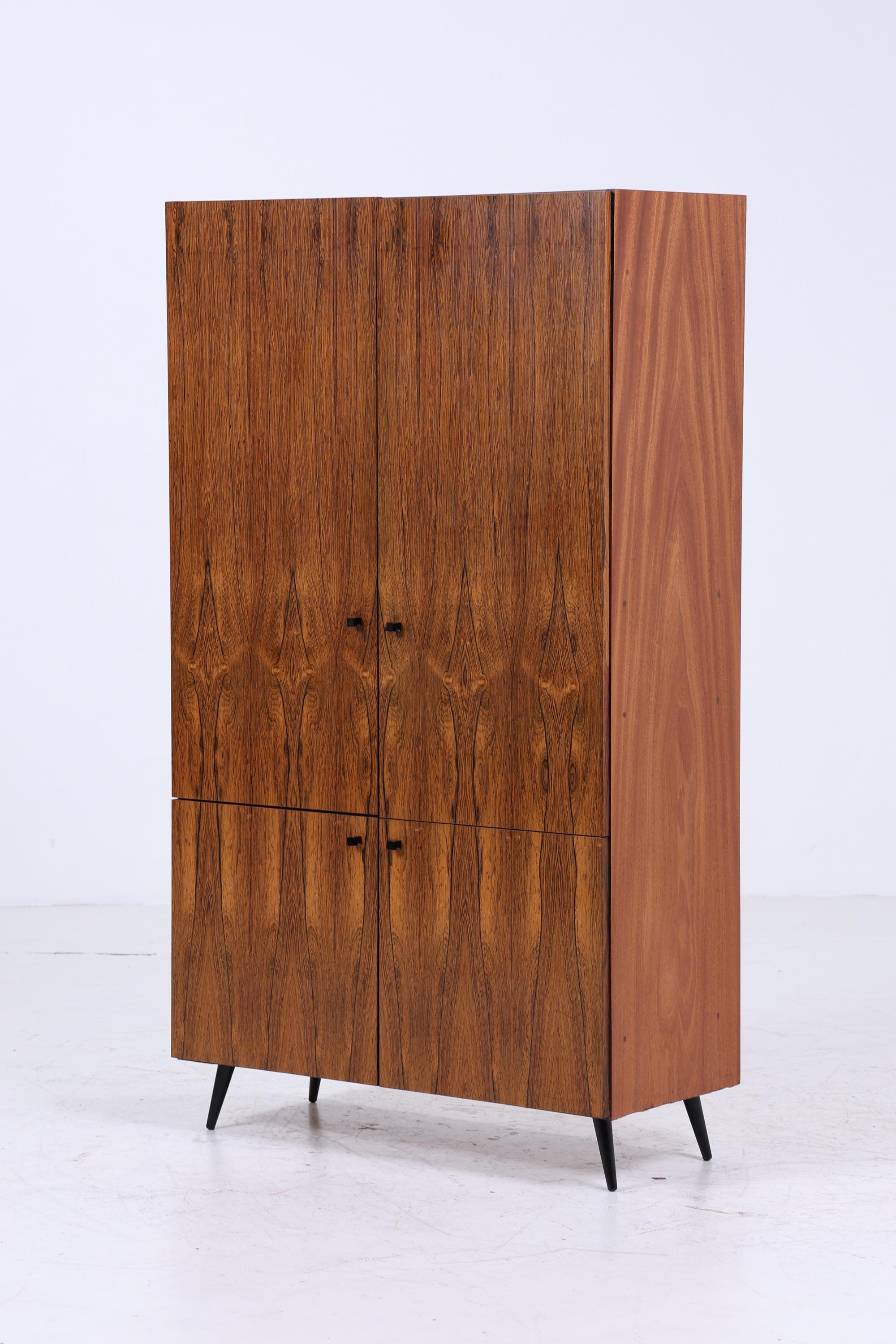 Vintage Wäscheschrank 60er Jahre | Mid Century Kleiderschrank Fächerschrank Retro Holz Schubladen Aufbewahrung